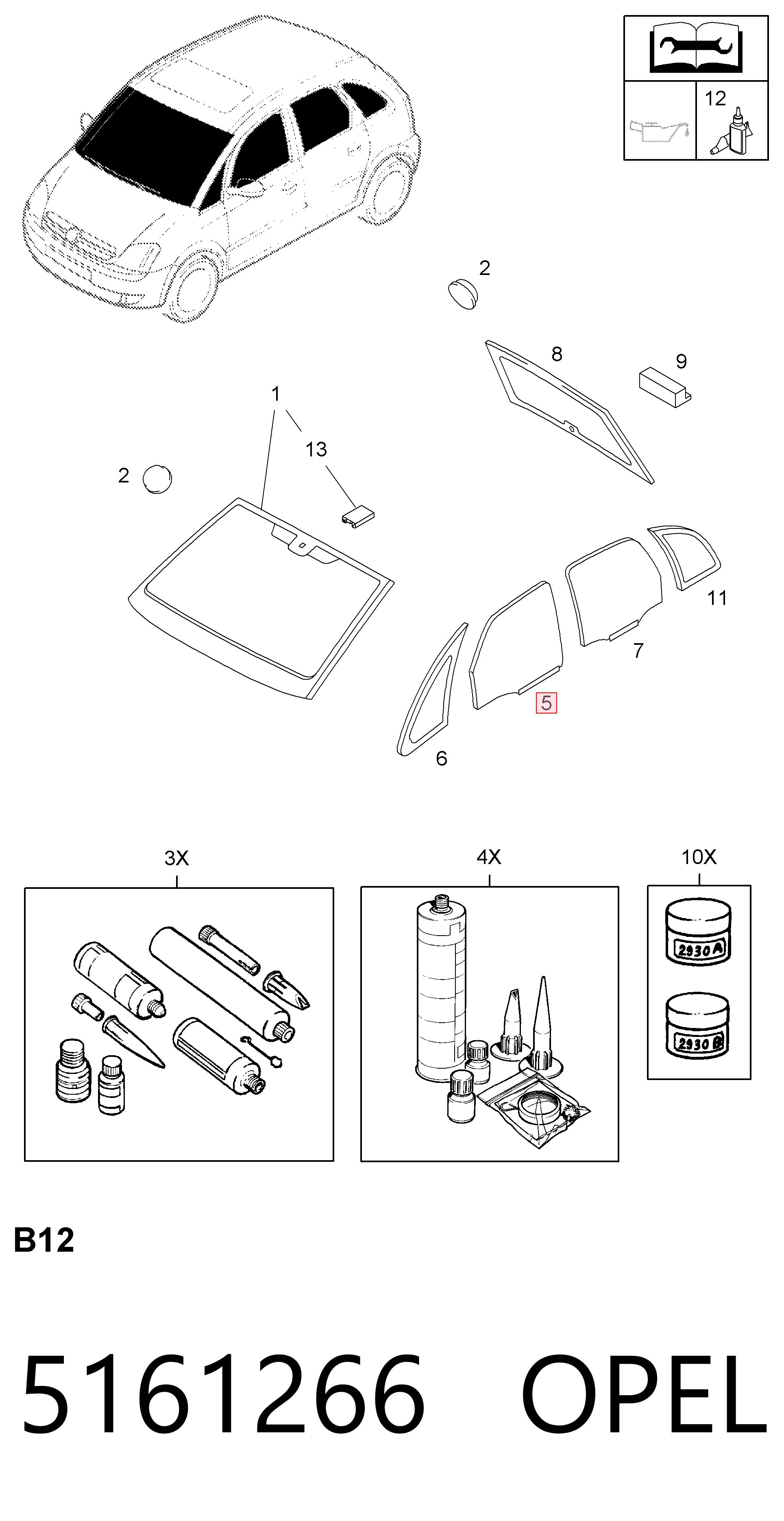 13205916 General Motors Скло пасажирських дверей
