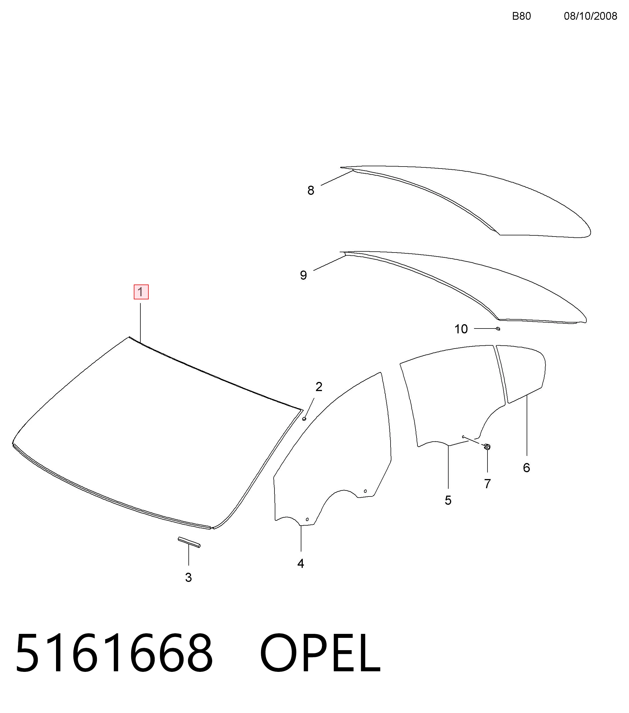 22862344 General Motors Автомобільне скло