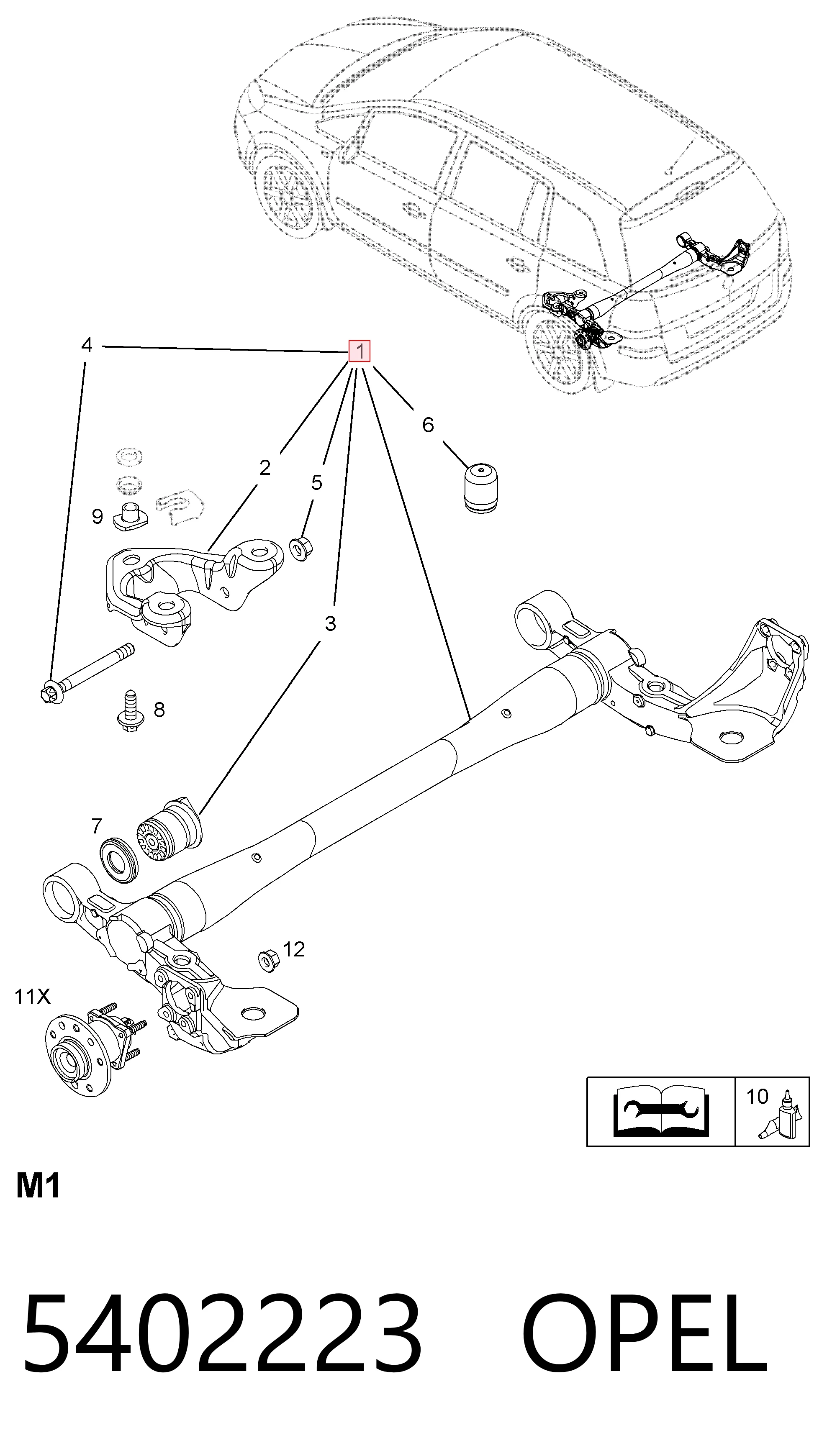 Купити 93187062 Peugeot/Citroen Балка задньої підвіски, підрамник