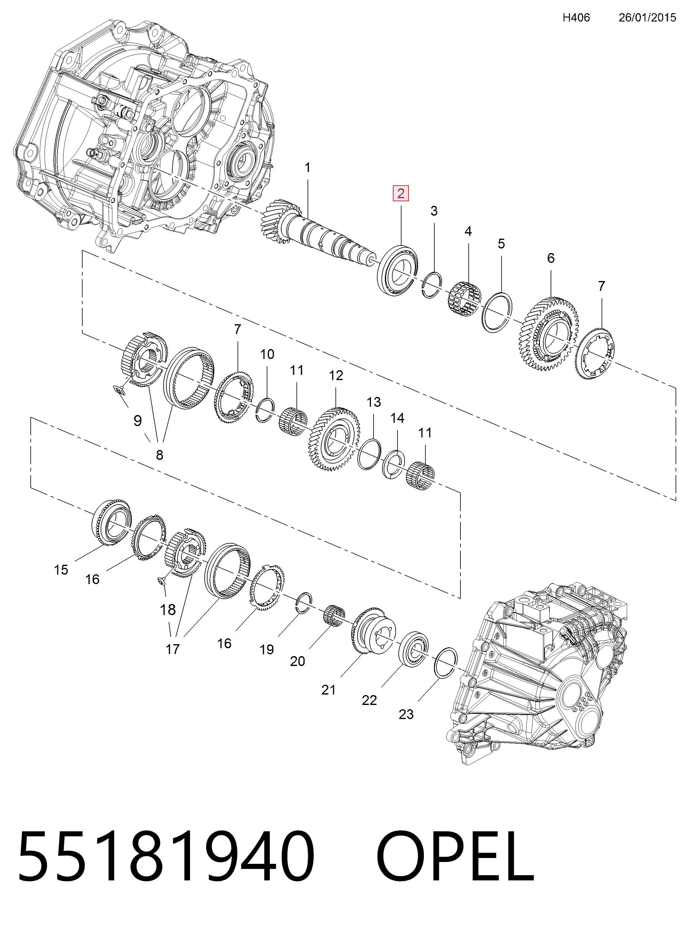 Купити 55567508 Peugeot/Citroen Підшипник КПП