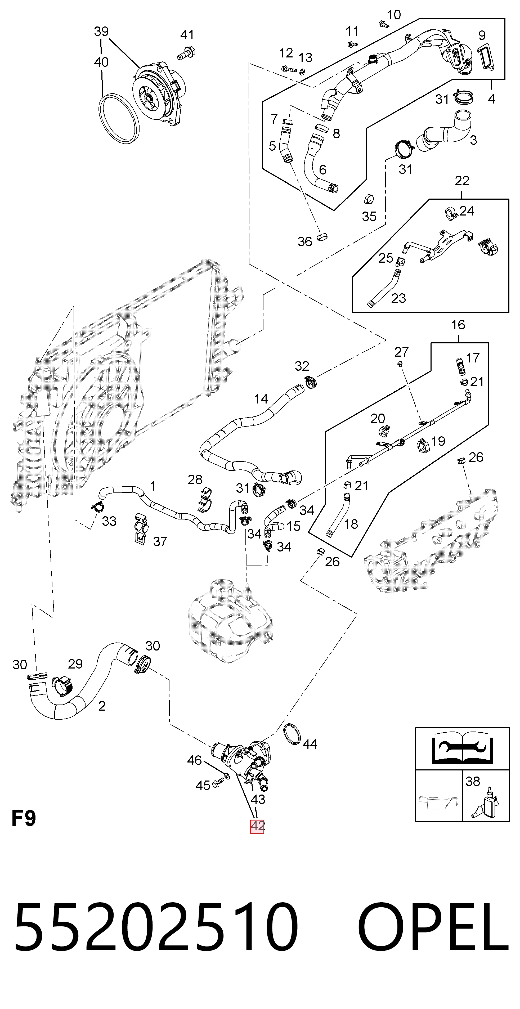 55202510 Opel Авто термостат