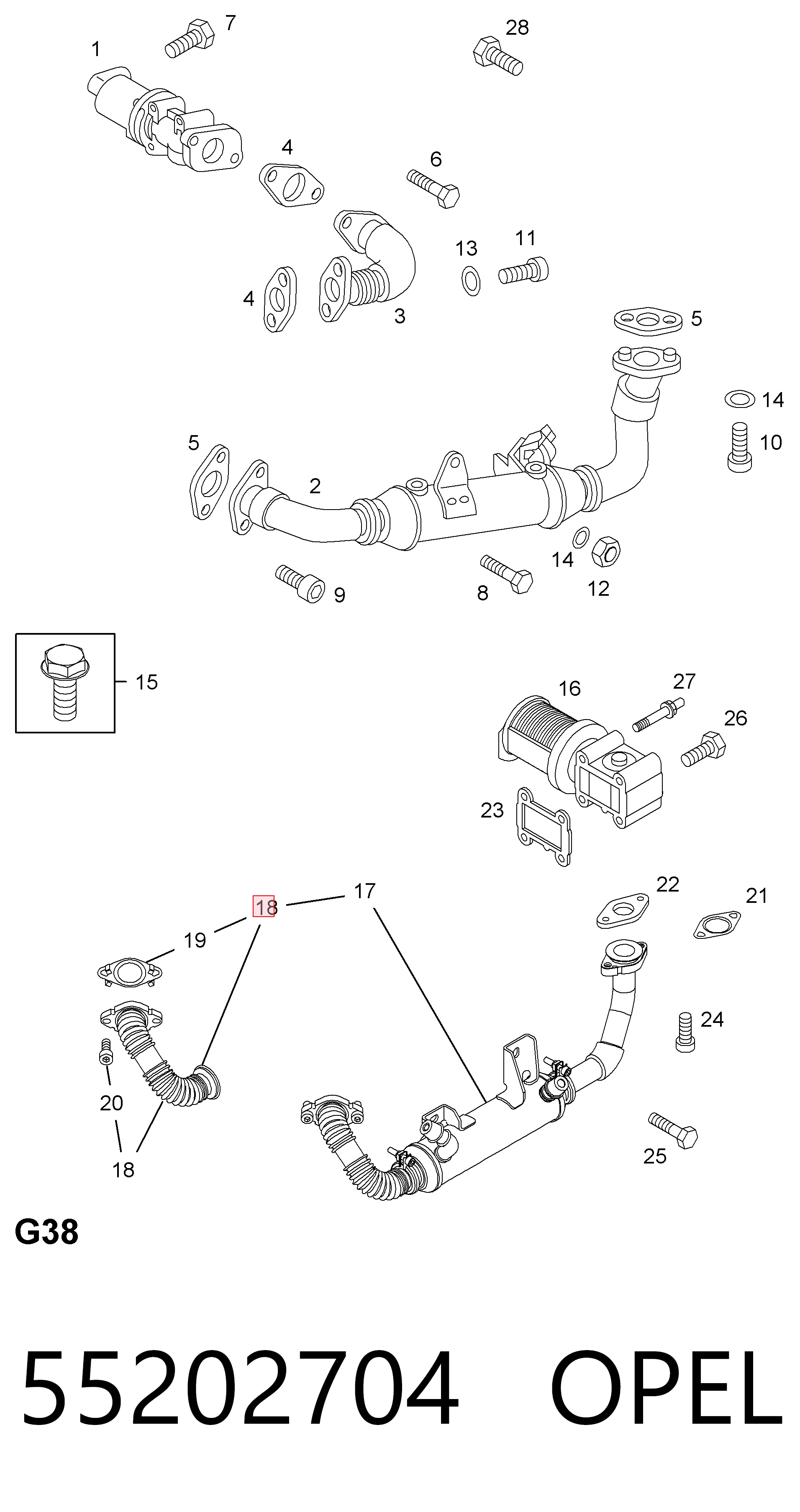 Шланг (патрубок) радіатор EGR, подача General Motors 5851405 ціна, від 50.79 USD