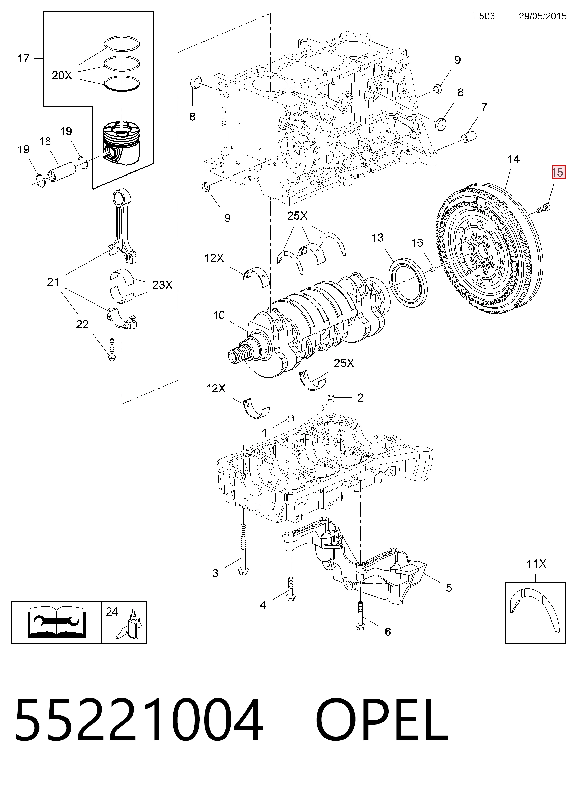 55258458 Peugeot/Citroen Болт кріплення маховика
