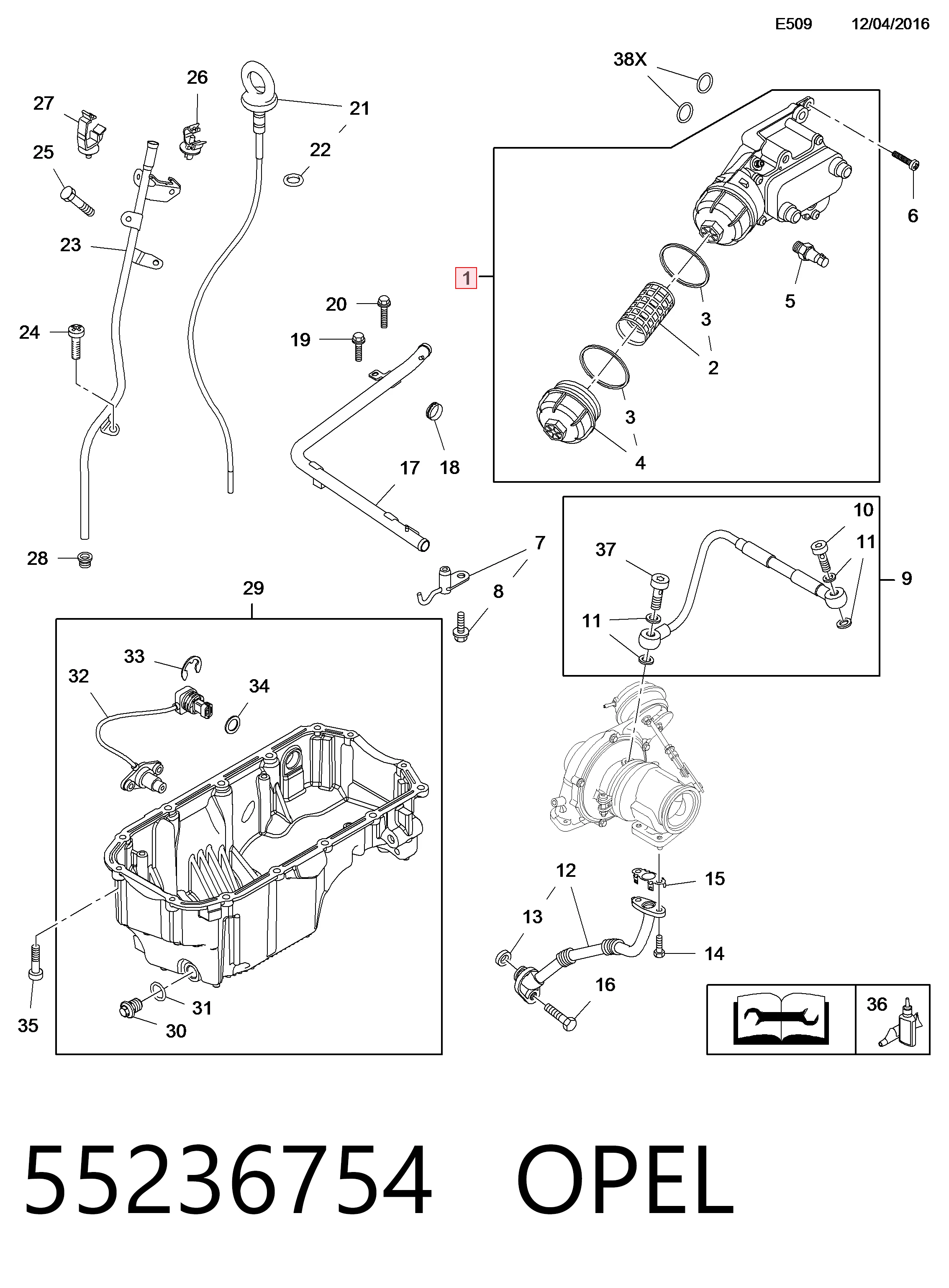 55236754 Opel Корпус маслофільтра