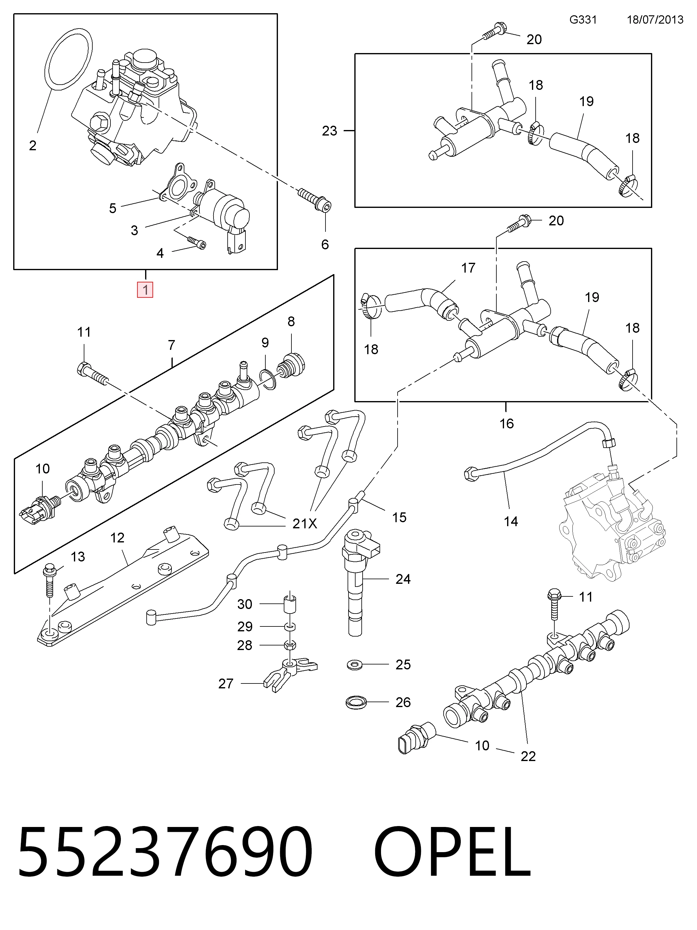 55237690 Opel Насос паливний високого тиску (ПНВТ)