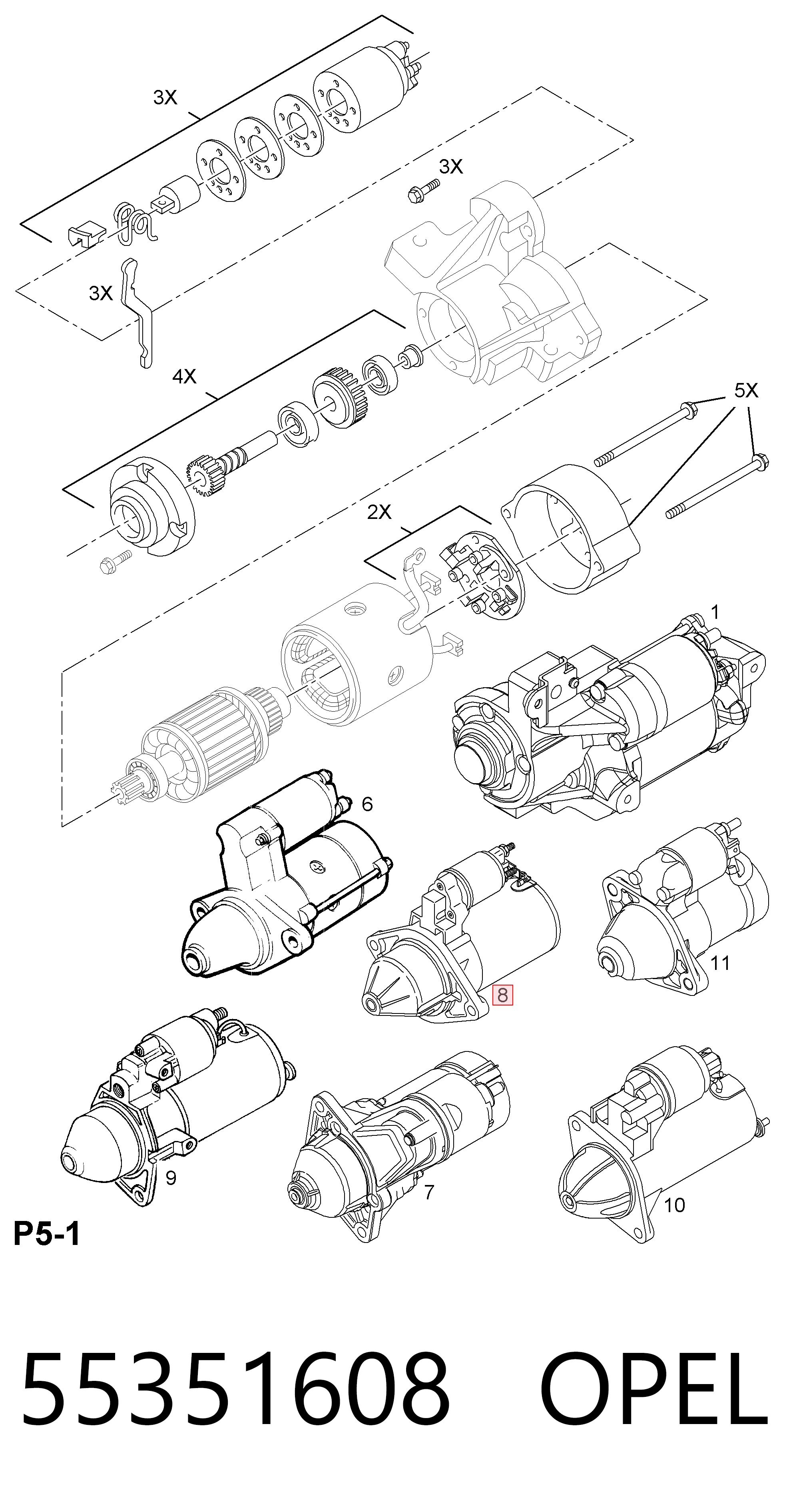 55351608 Opel Стартер двигуна
