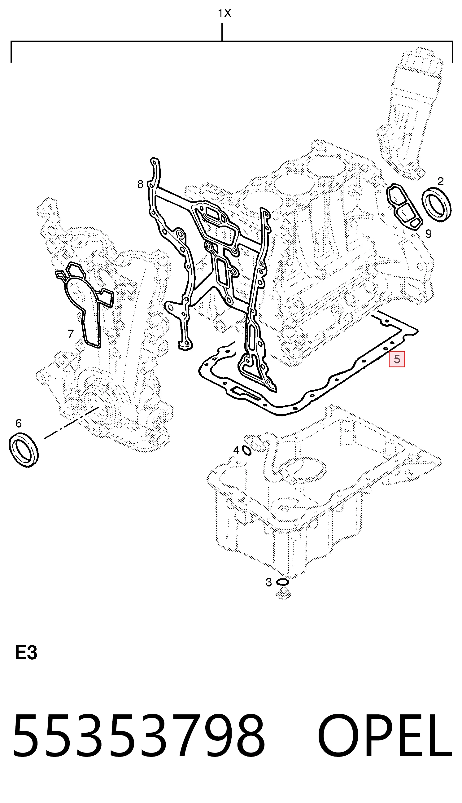 Прокладка піддону картера двигуна General Motors 90529438 ціна, від 9.10 USD