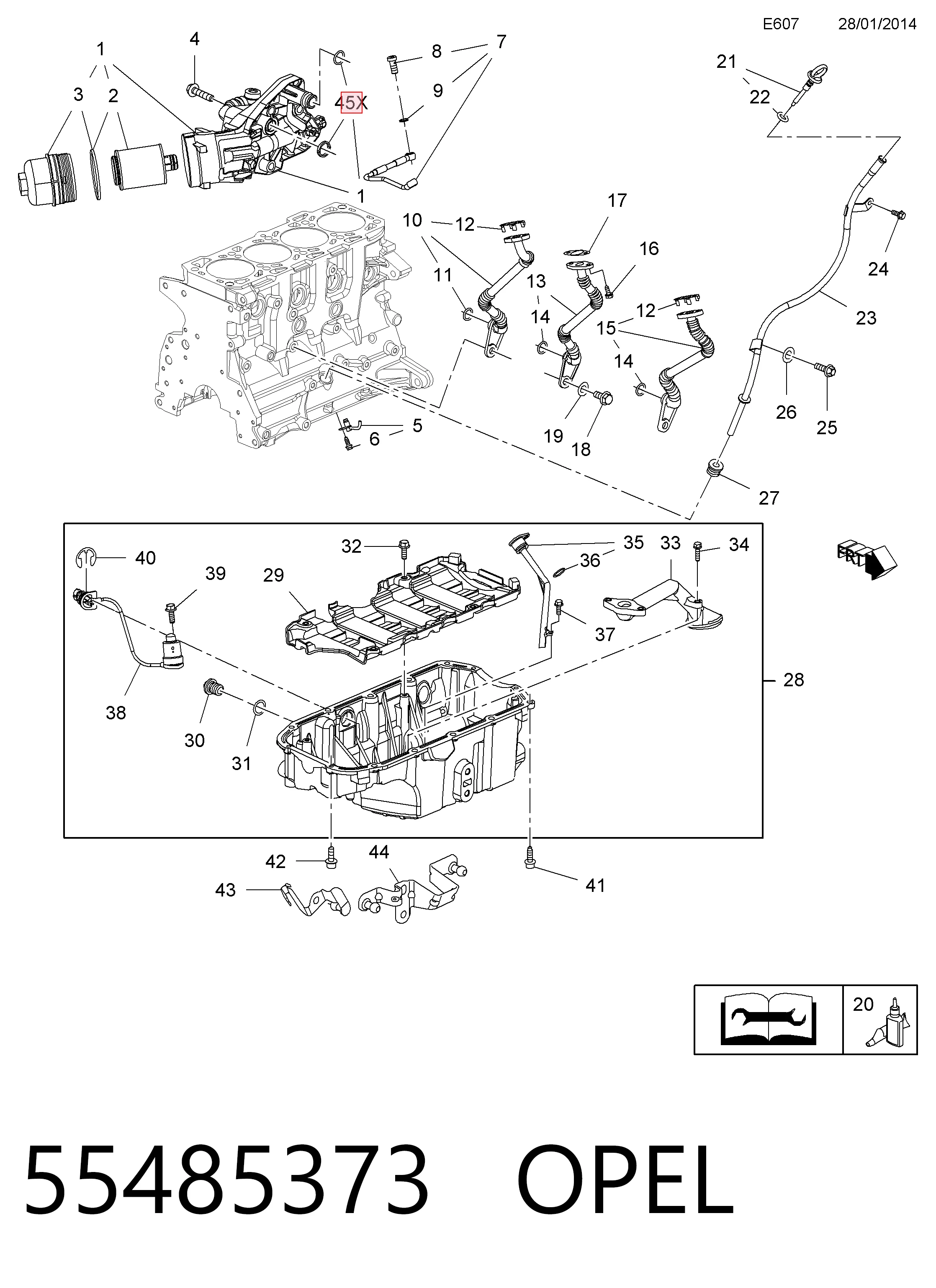 55485373 Peugeot/Citroen Прокладка радіатора масляного