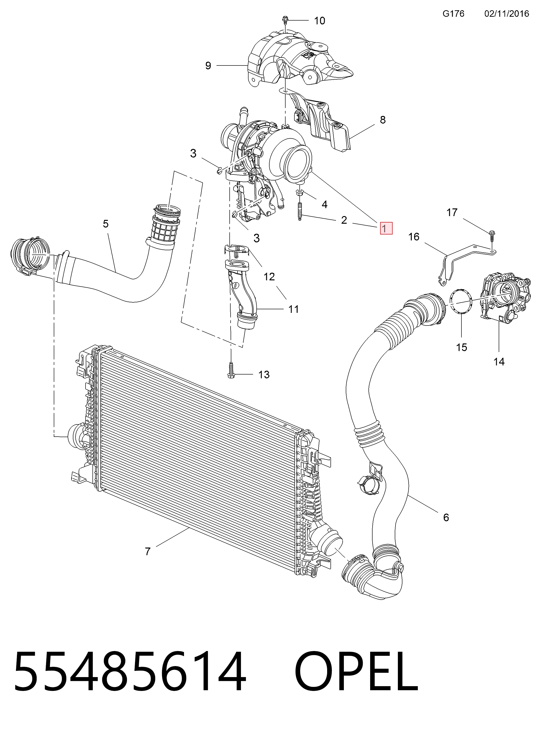 Турбіна 55487664 Peugeot/Citroen