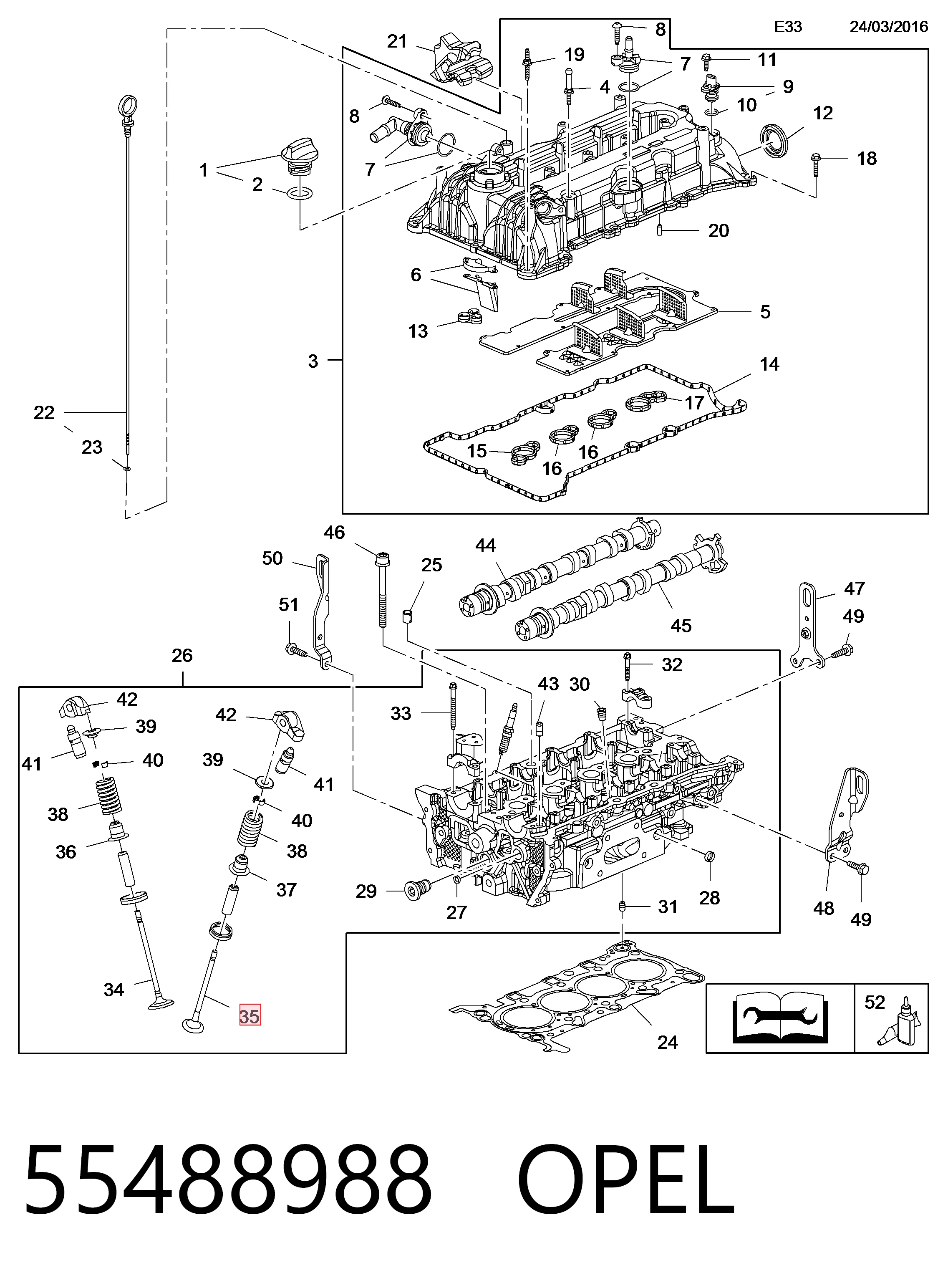 55488988 General Motors Випускний клапан двигуна