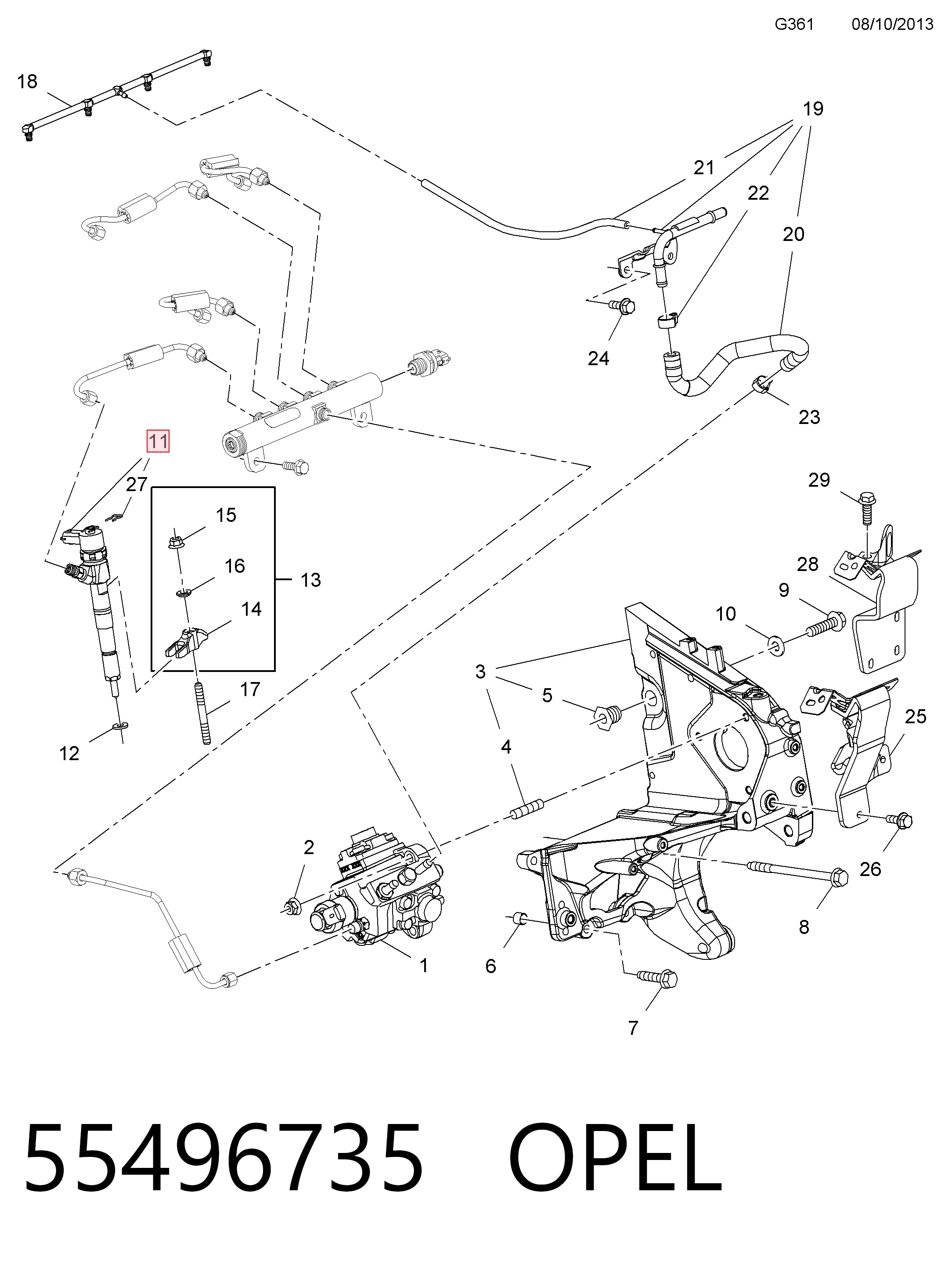 95517502 Peugeot/Citroen Форсунка вприску палива