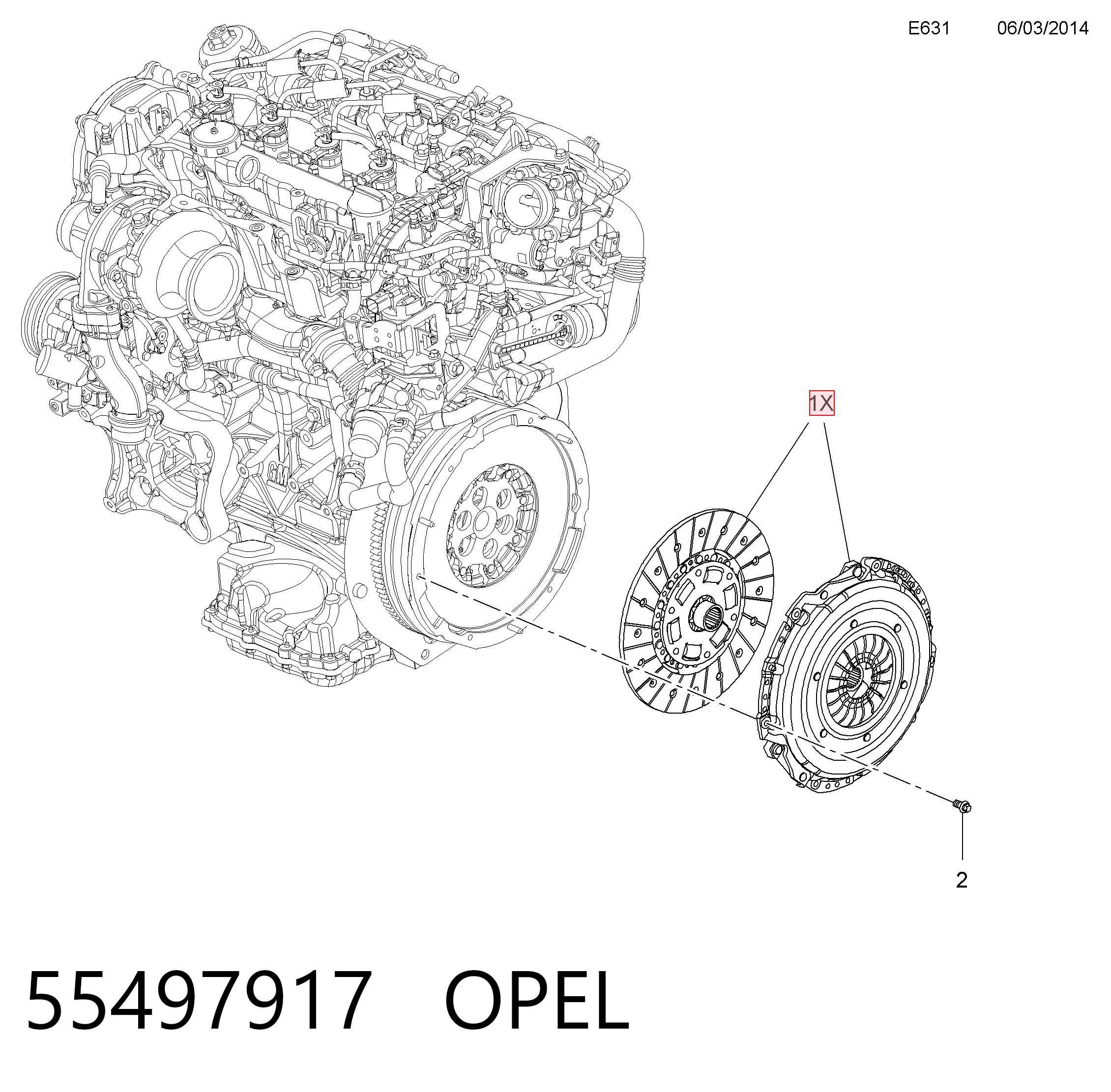 55485234 General Motors Зчеплення в зборі