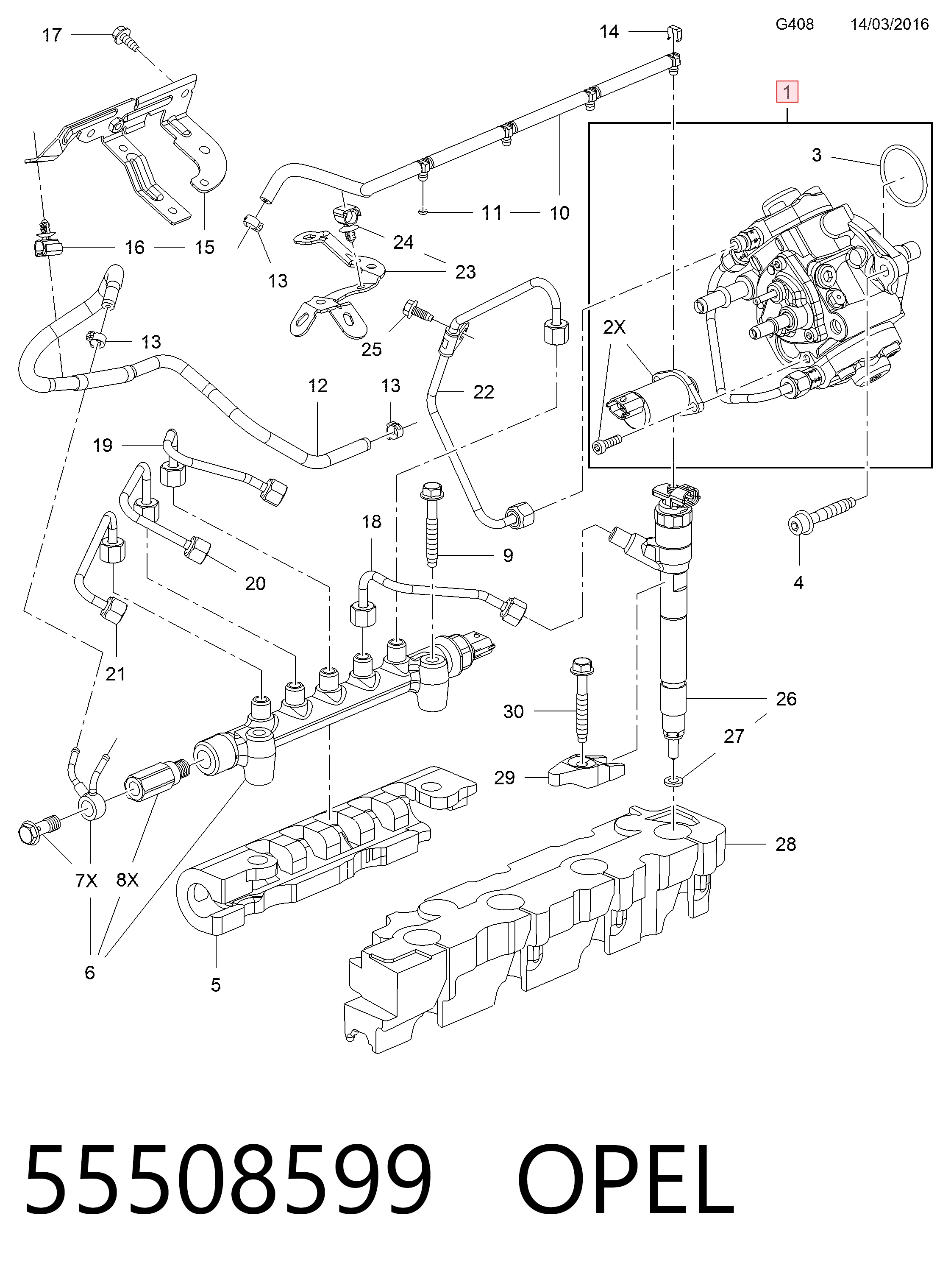 55508599 General Motors Насос паливний високого тиску (ПНВТ)