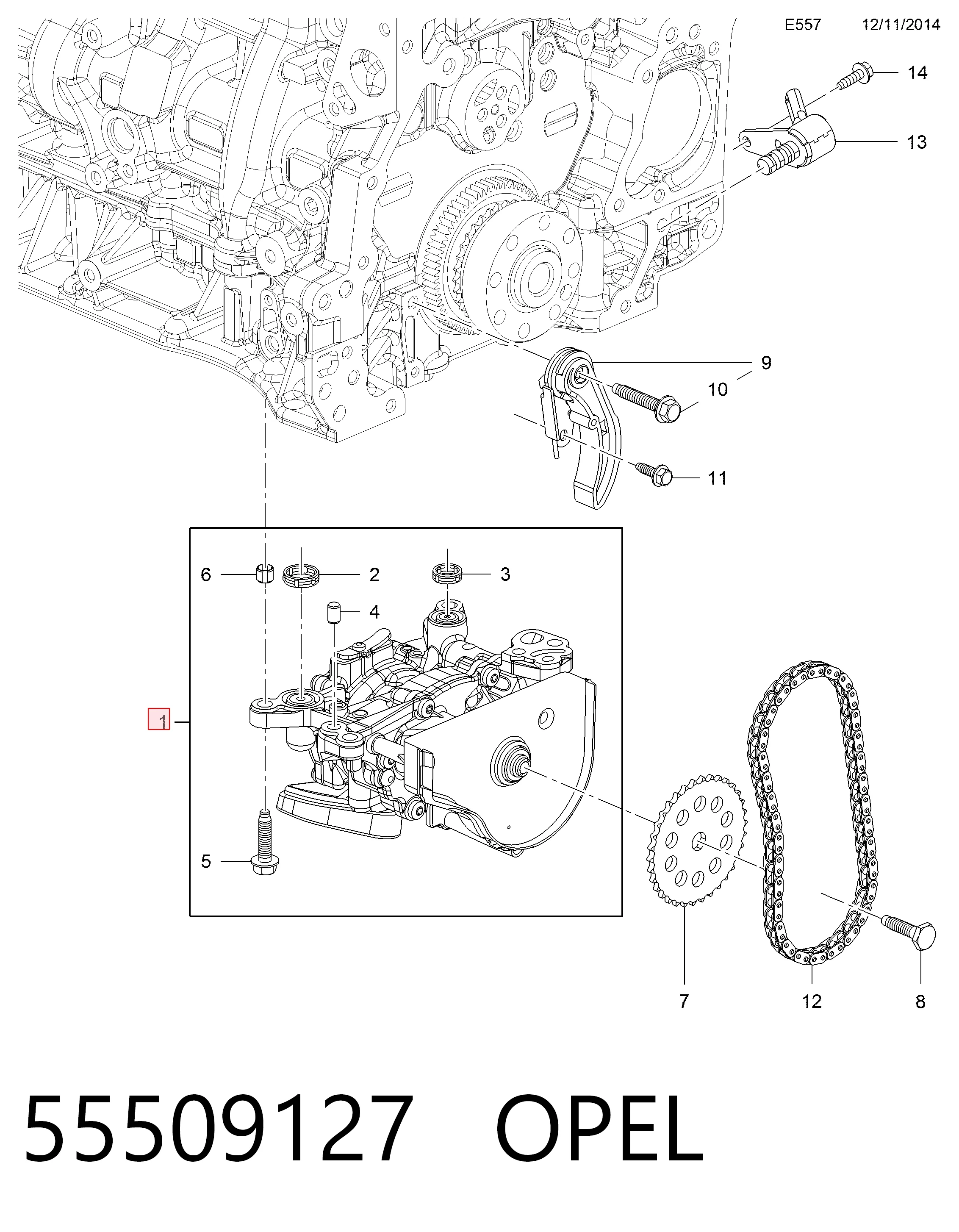55509127 Opel Масляний насос двигуна
