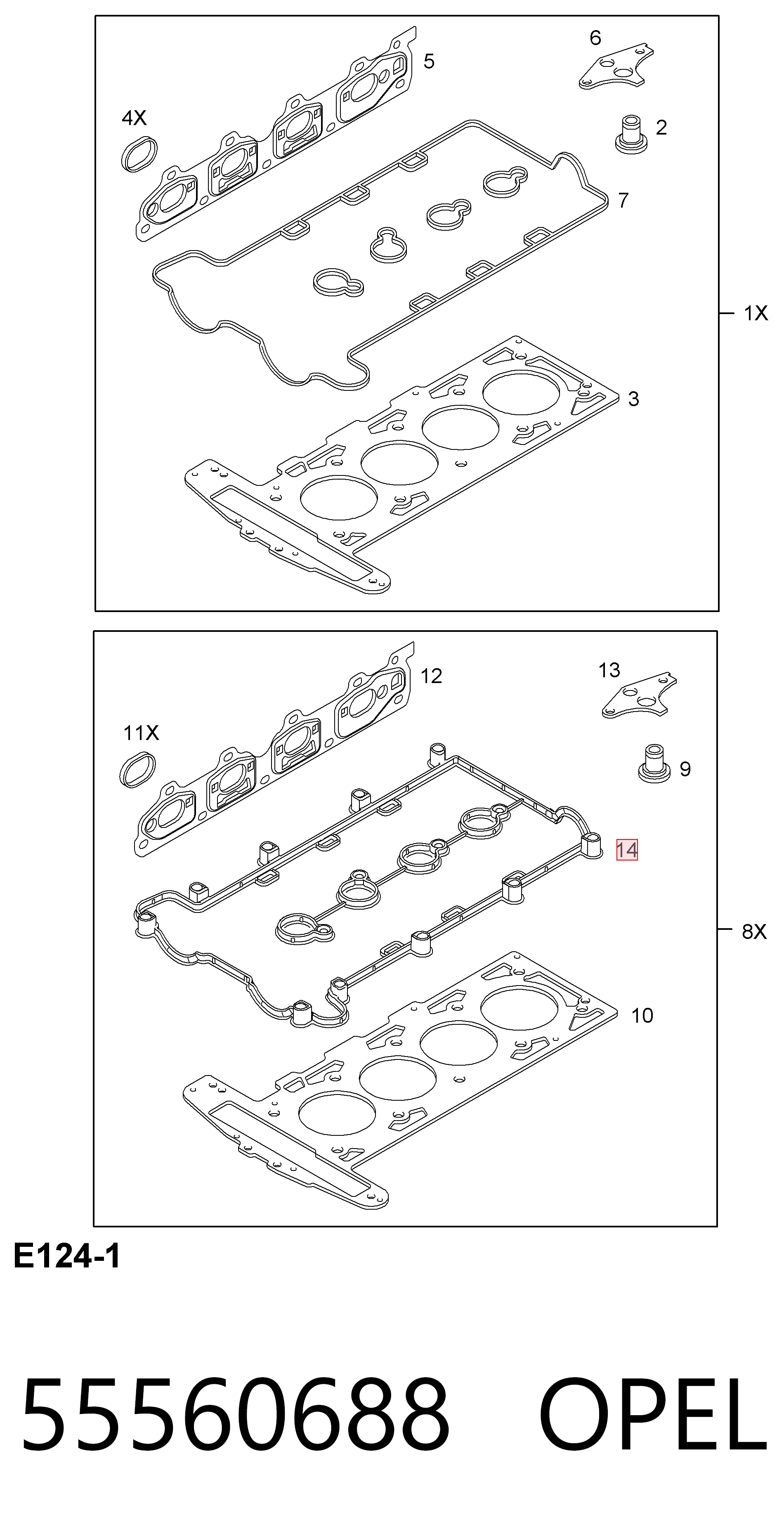 Прокладка клапанної кришки 5607475 General Motors