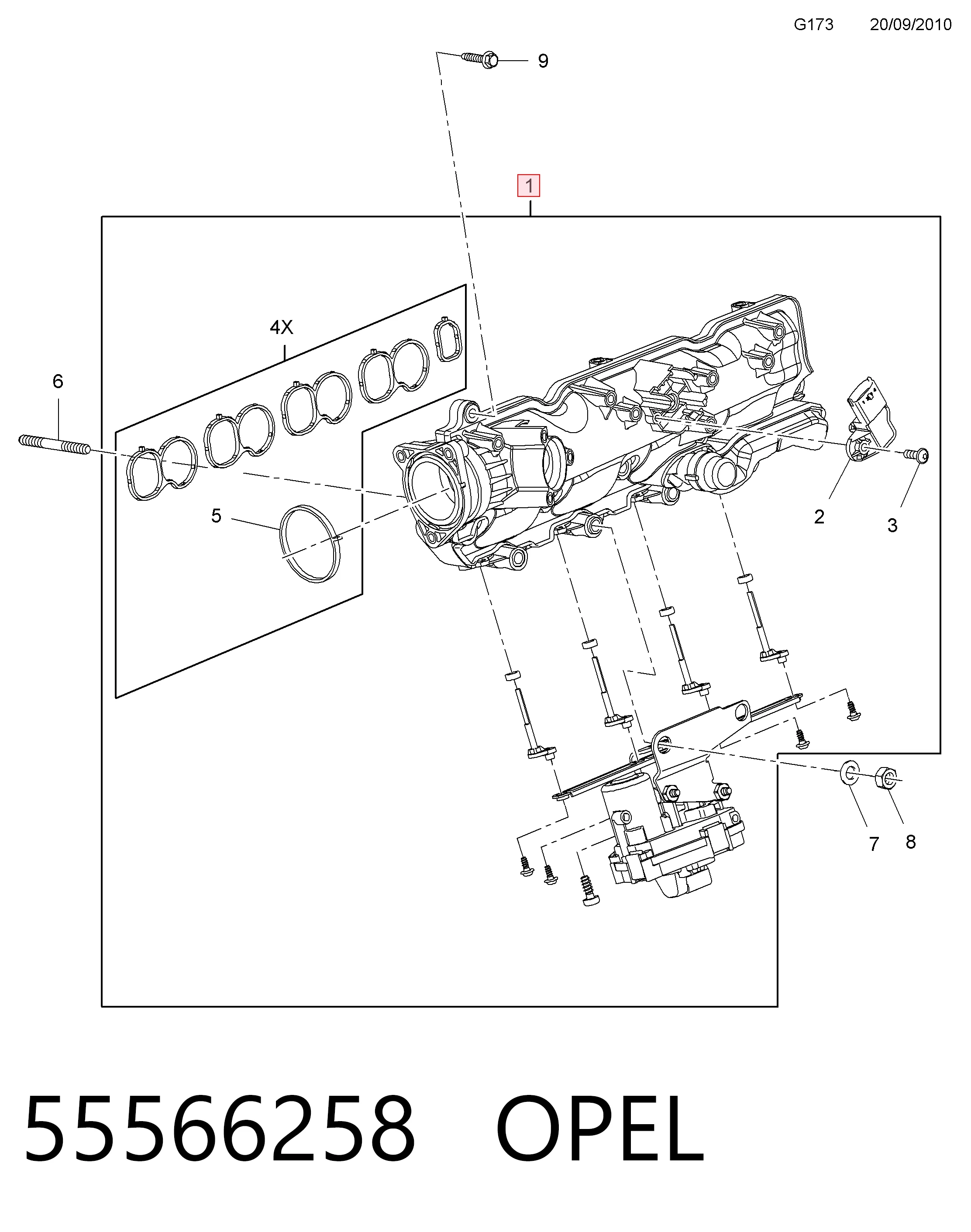 55566258 Opel Колектор впускний