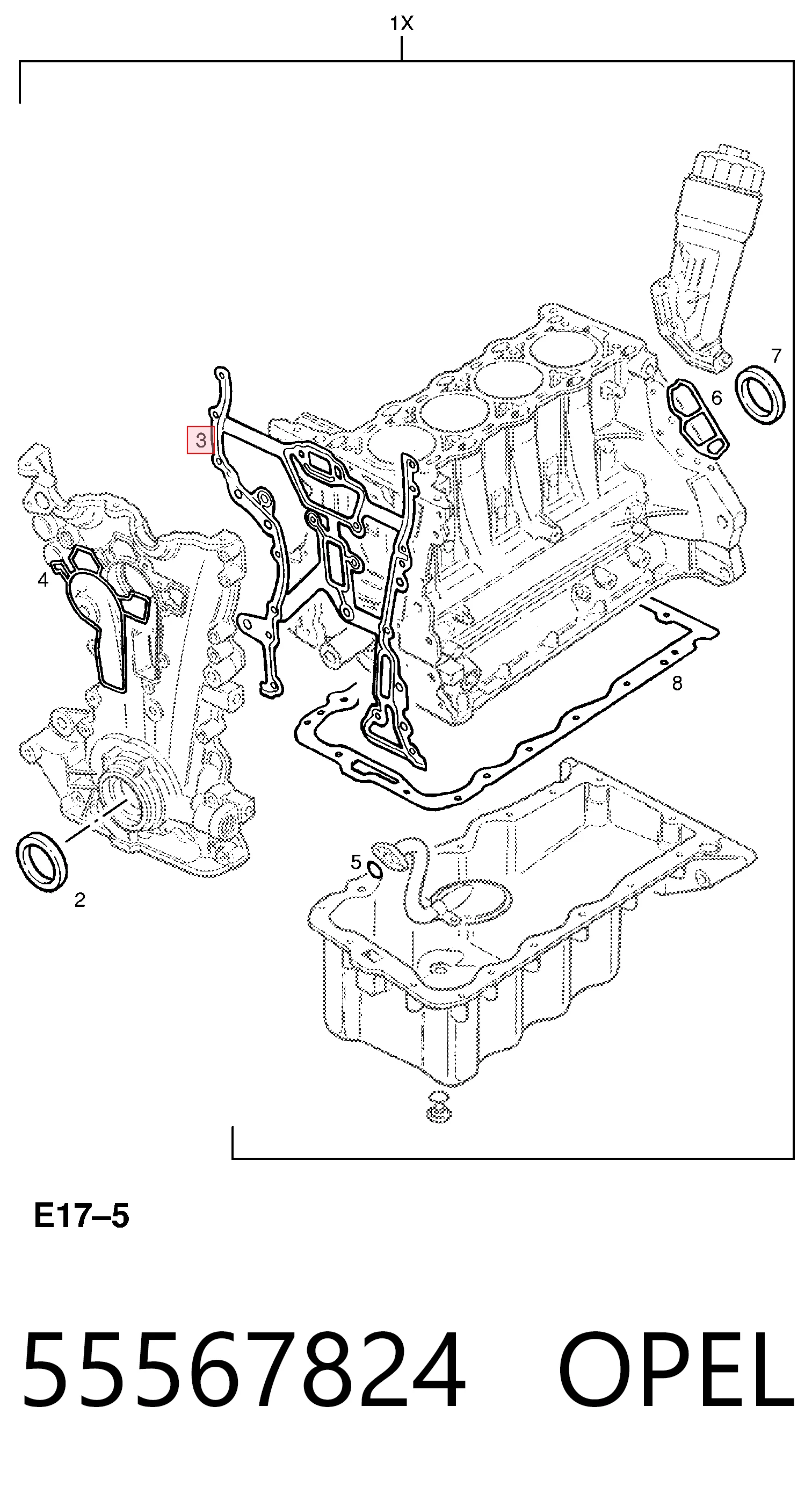 Прокладка передньої кришки двигуна General Motors 9157567 ціна, від 18.94 USD