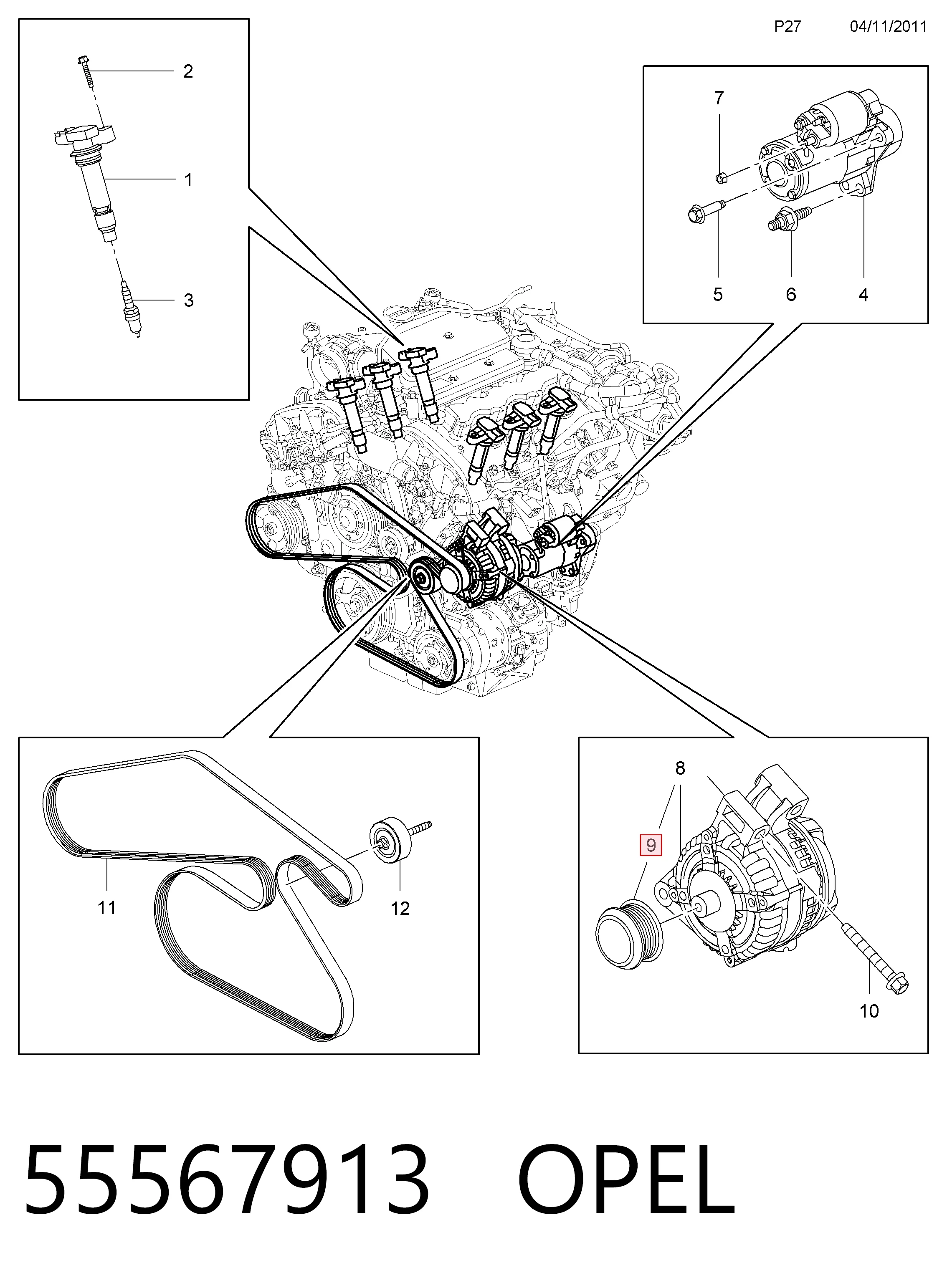 Купити Шків генератора Land Rover Range Rover SPORT I L320
