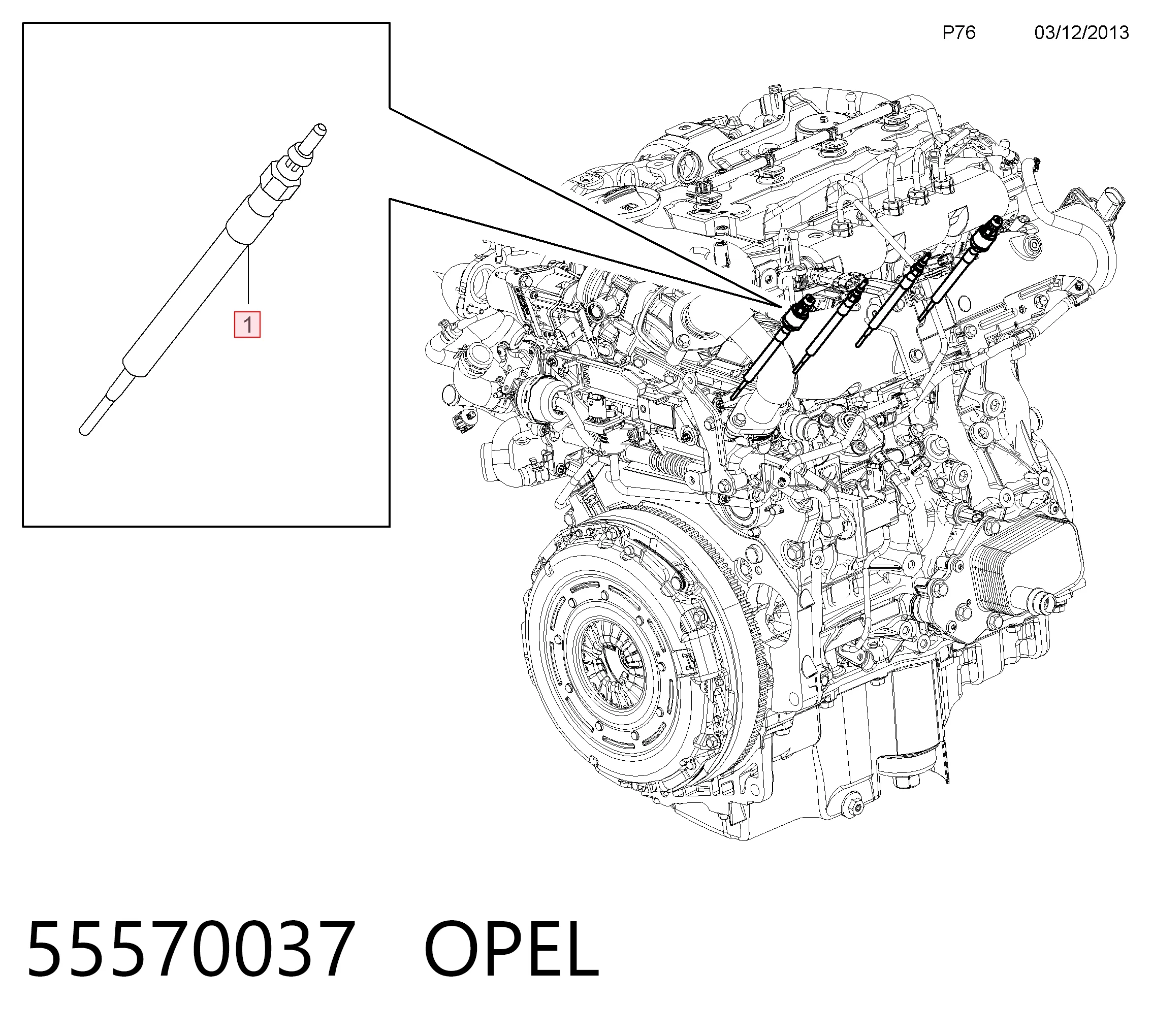 55570037 Opel Свічки розжарювання