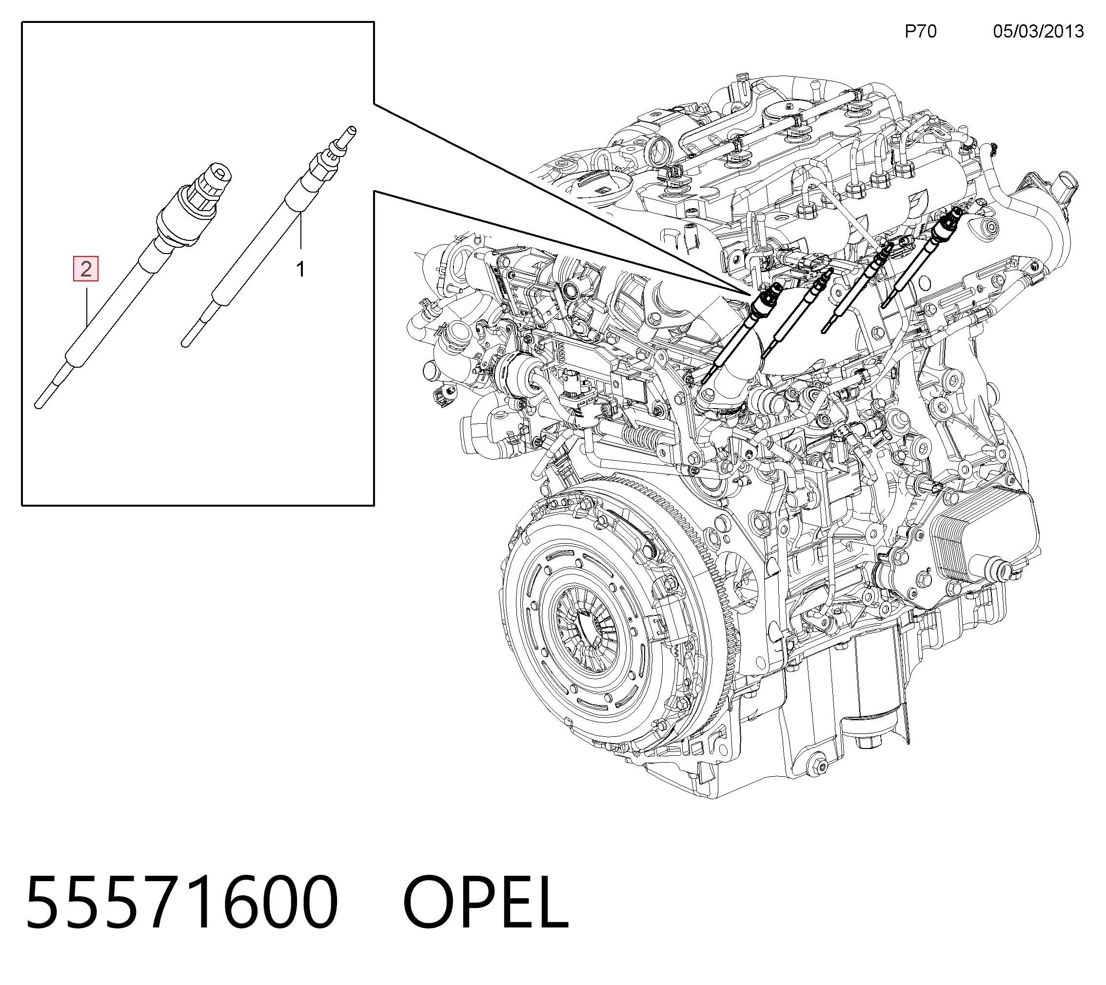 55571600 Opel Свічки розжарювання