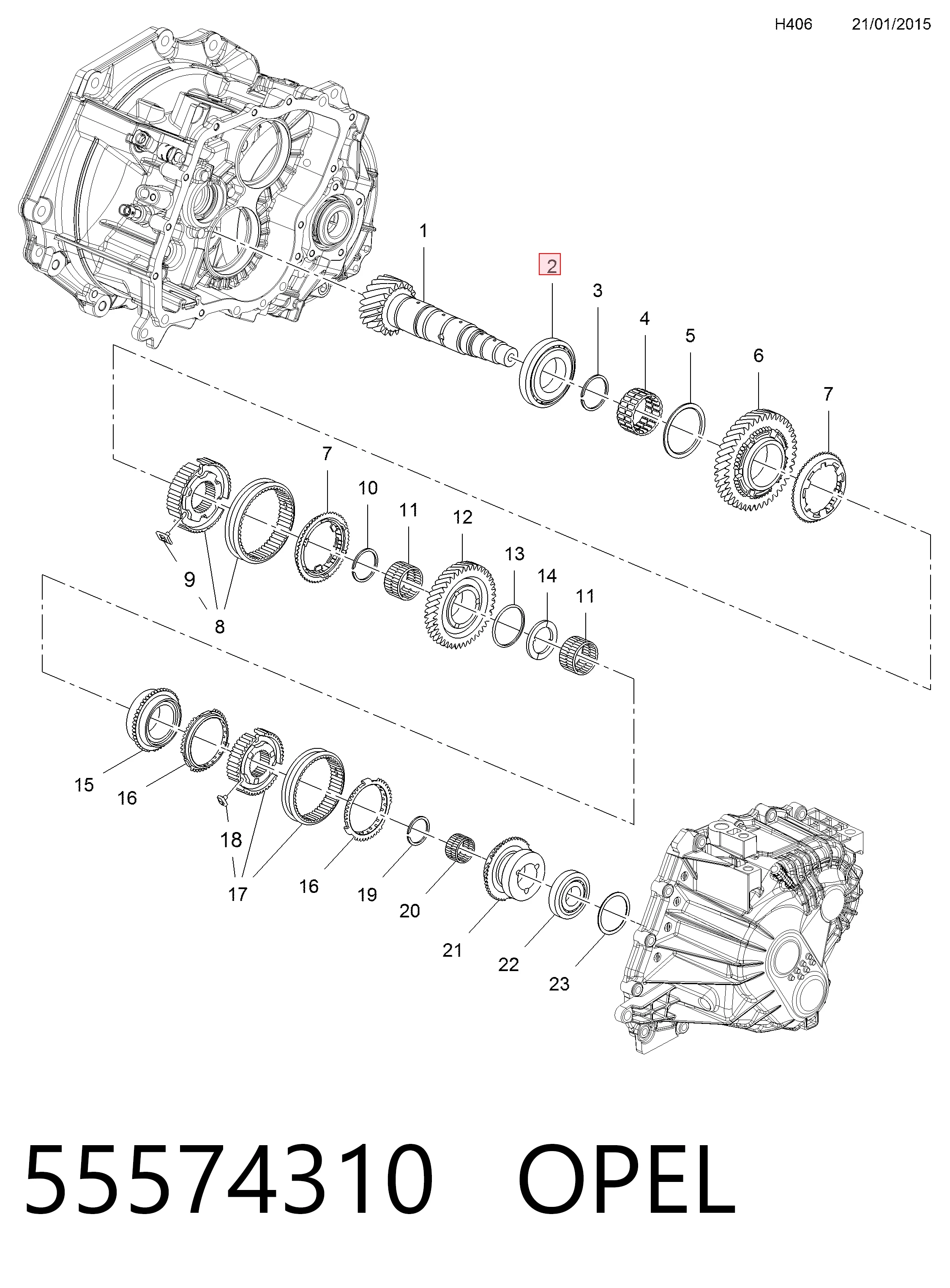 Підшипник коробки передач Peugeot/Citroen 55567508