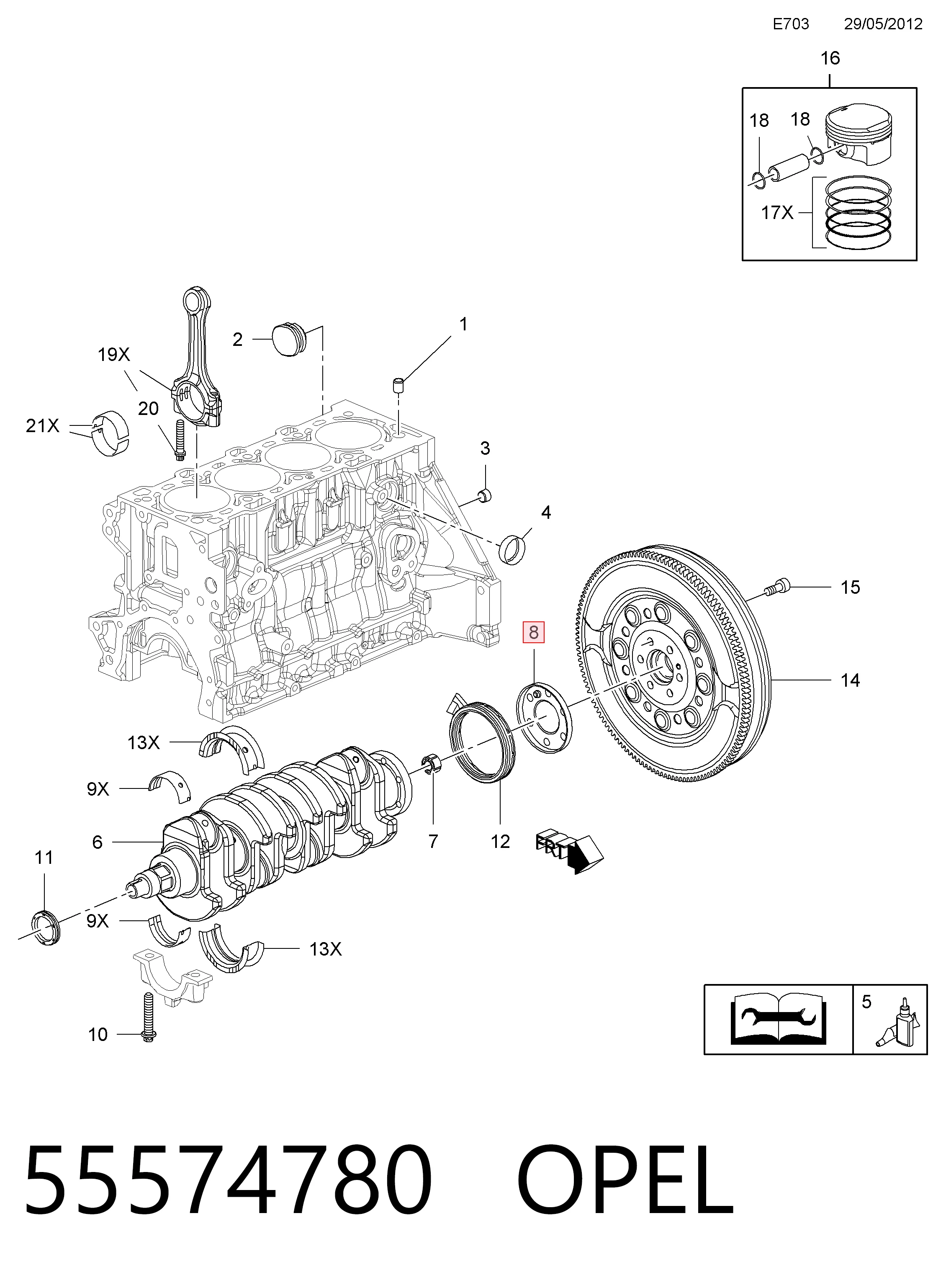55574780 Fiat/Alfa/Lancia Зубчастий вінець датчика положення колінвала