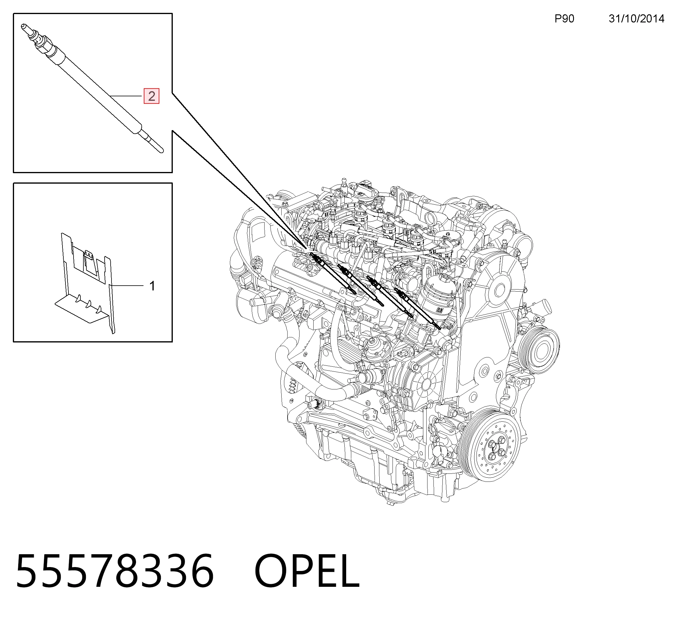 55578336 Opel Свічки розжарювання