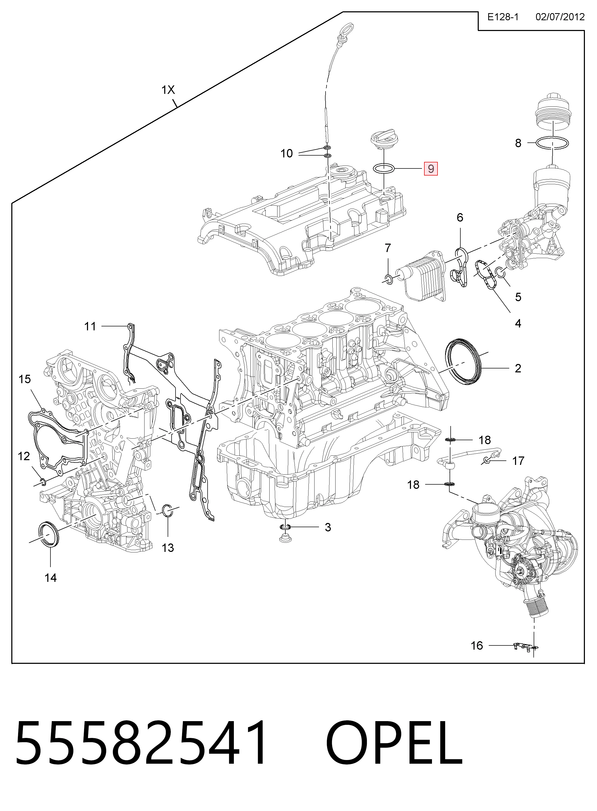 55582541 Opel Прокладка кришки горловини, маслозаливної