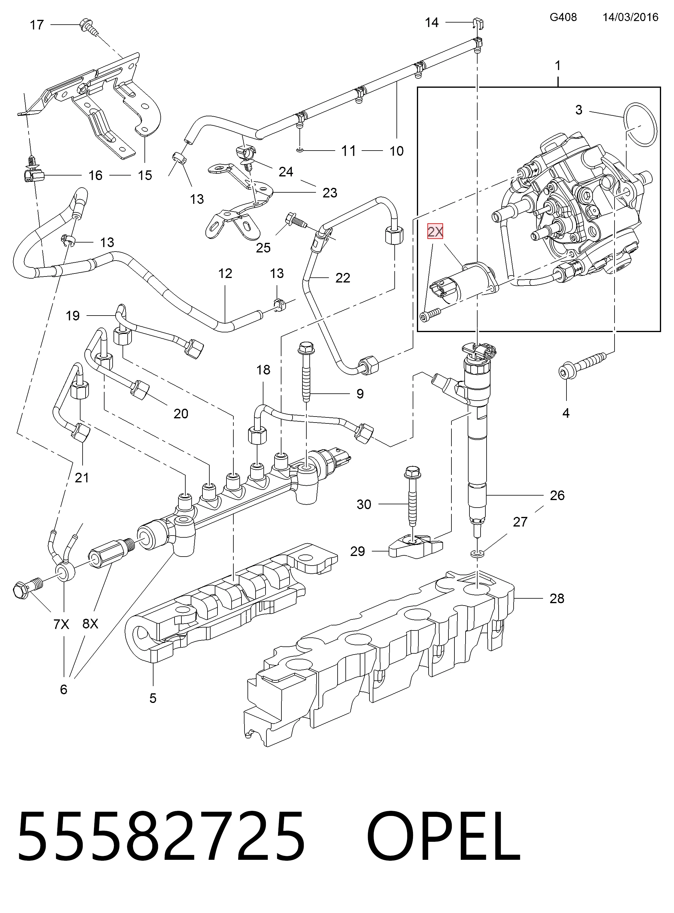 55582725 Opel Клапан високого тиску