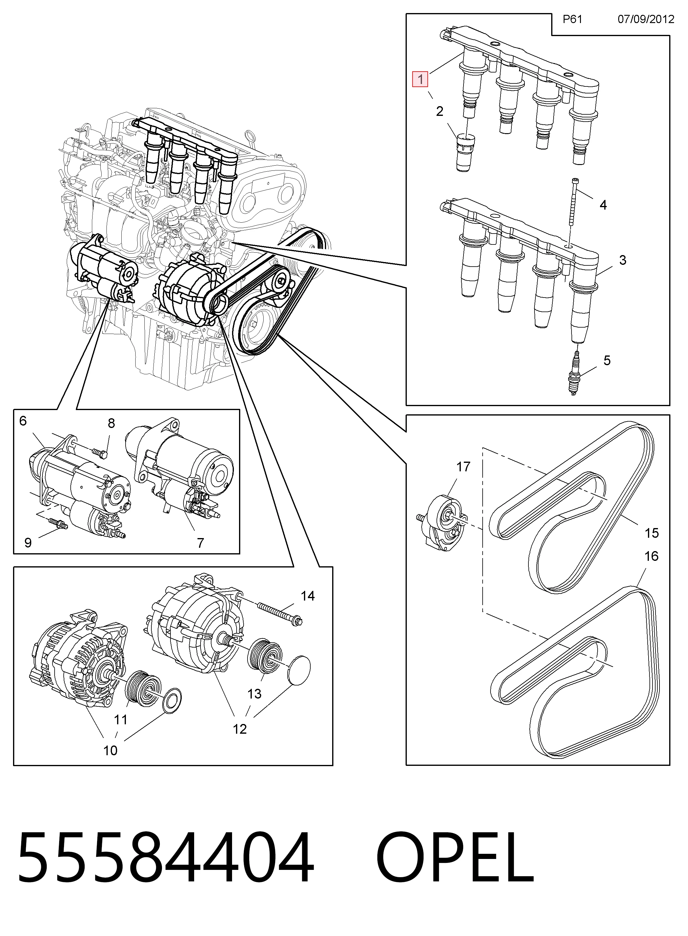 55584404 Opel Котушка запалювання