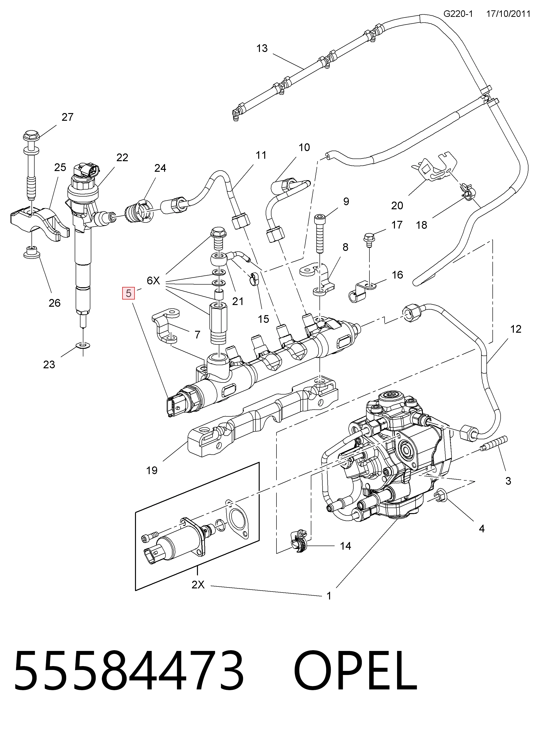 55584473 Opel Розподільник палива