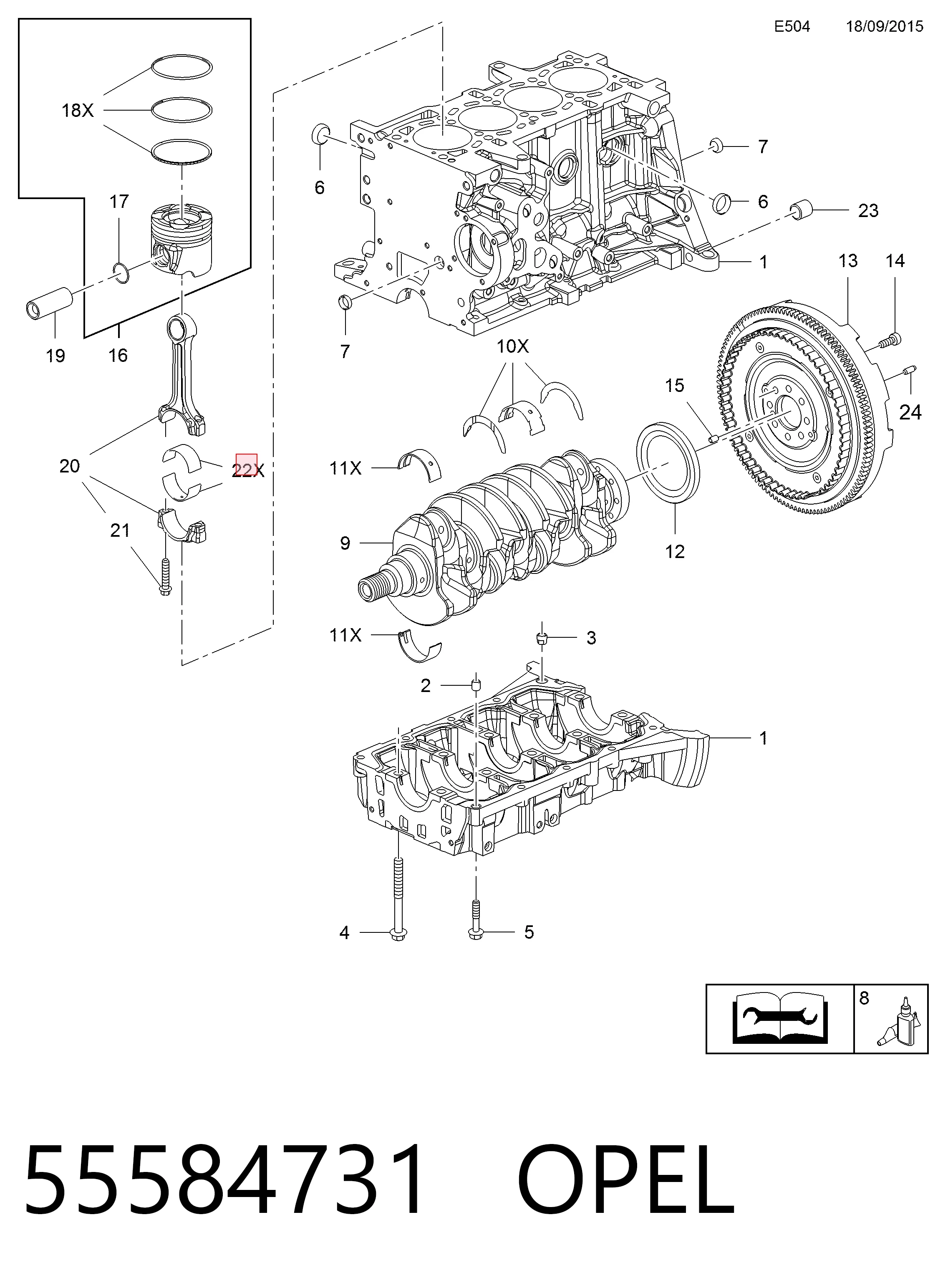 71754218 Chrysler Підшипник шатуна