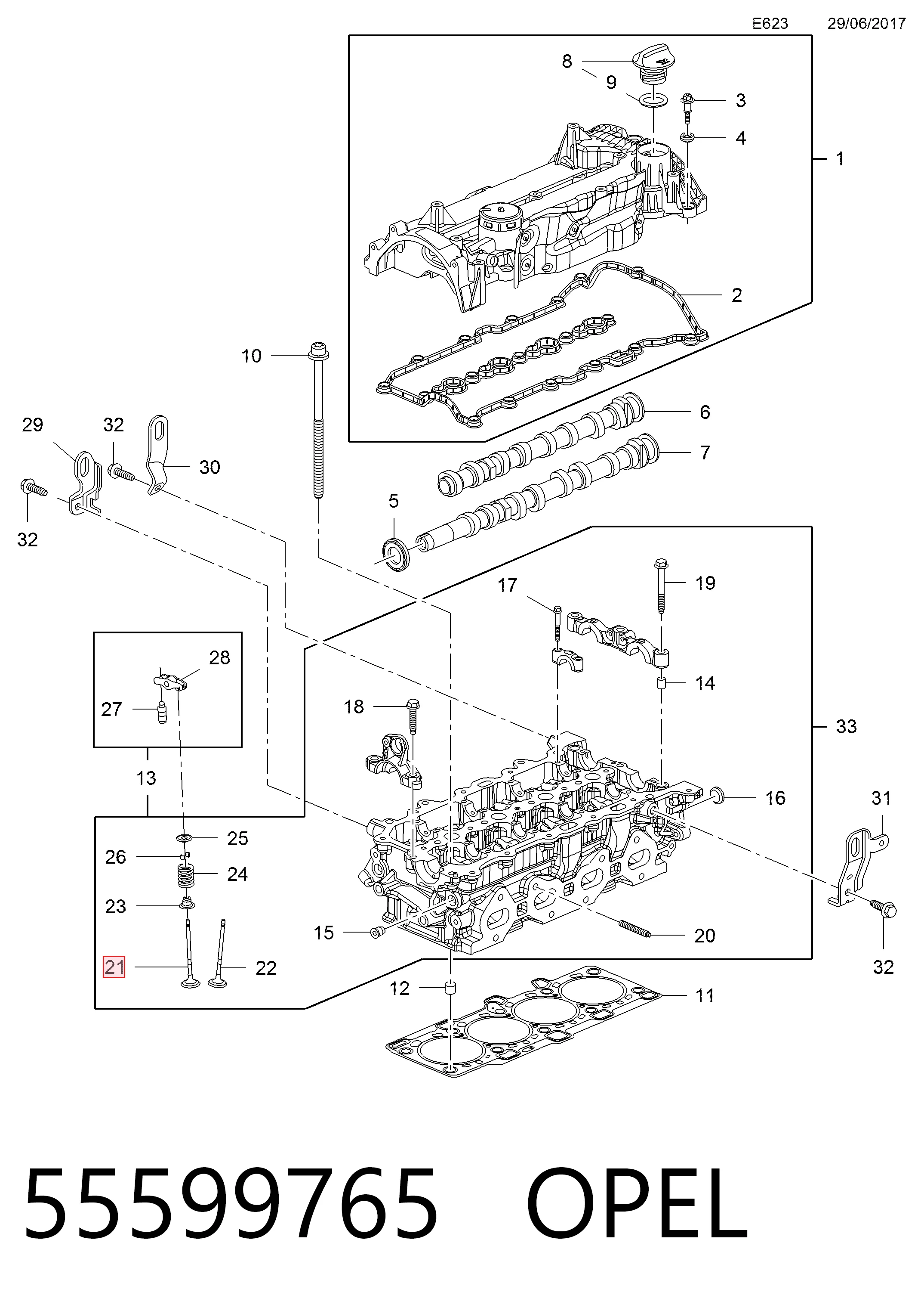 Купити 55599765 General Motors Клапан впускний
