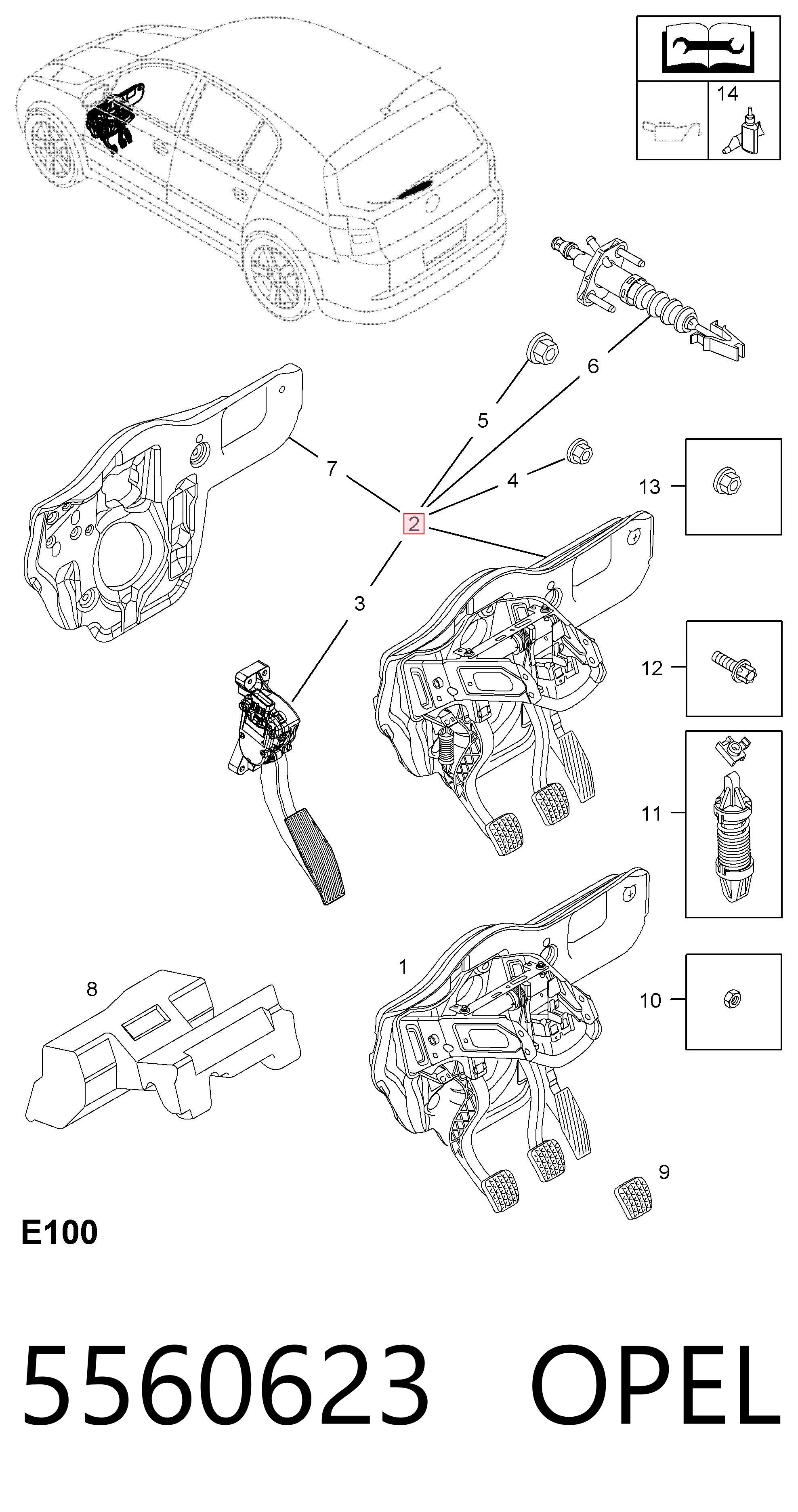 24401376 Peugeot/Citroen Кронштейн педалей, педальний вузол