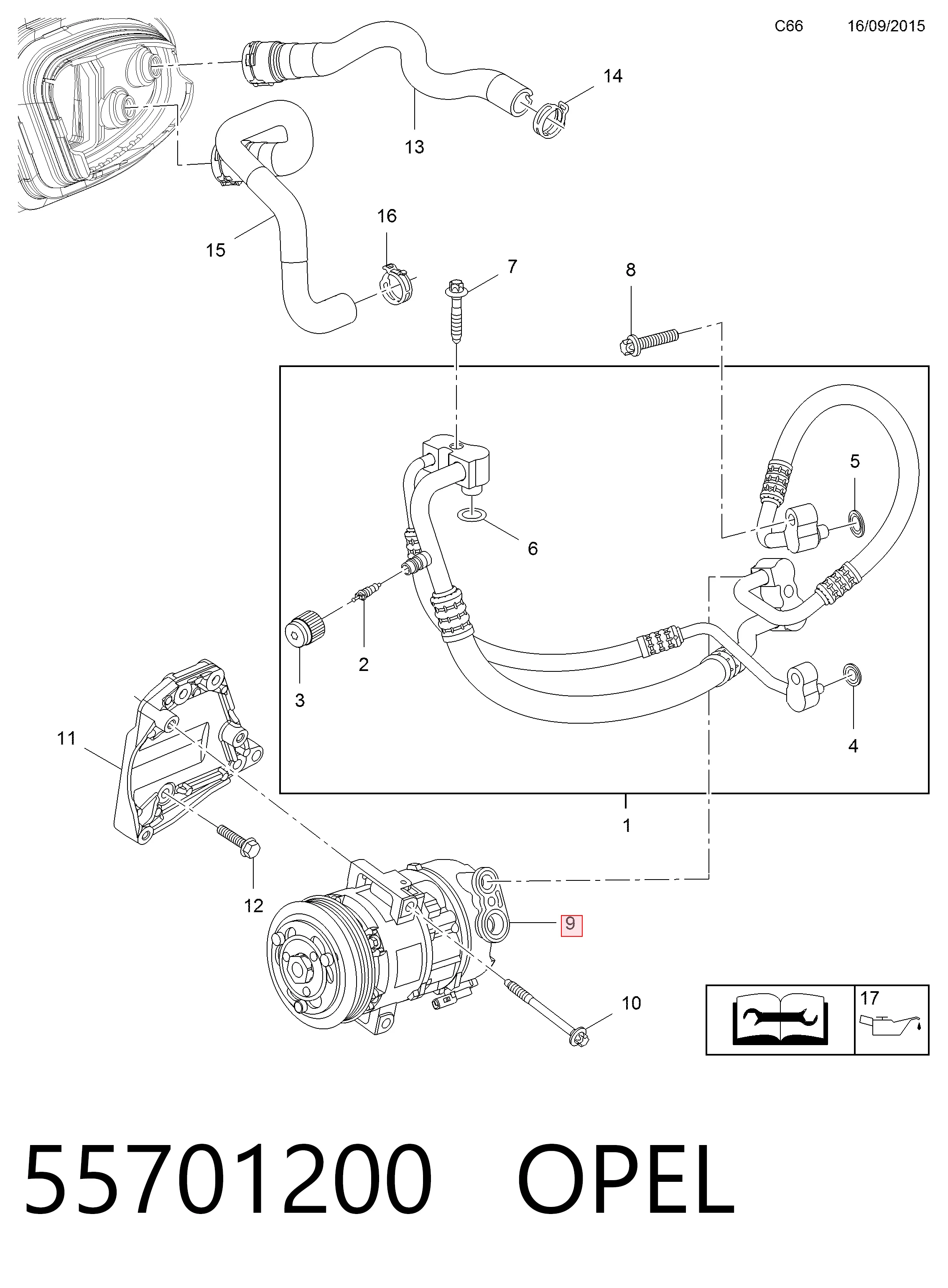 55701200 Opel Компресор холодоагенту