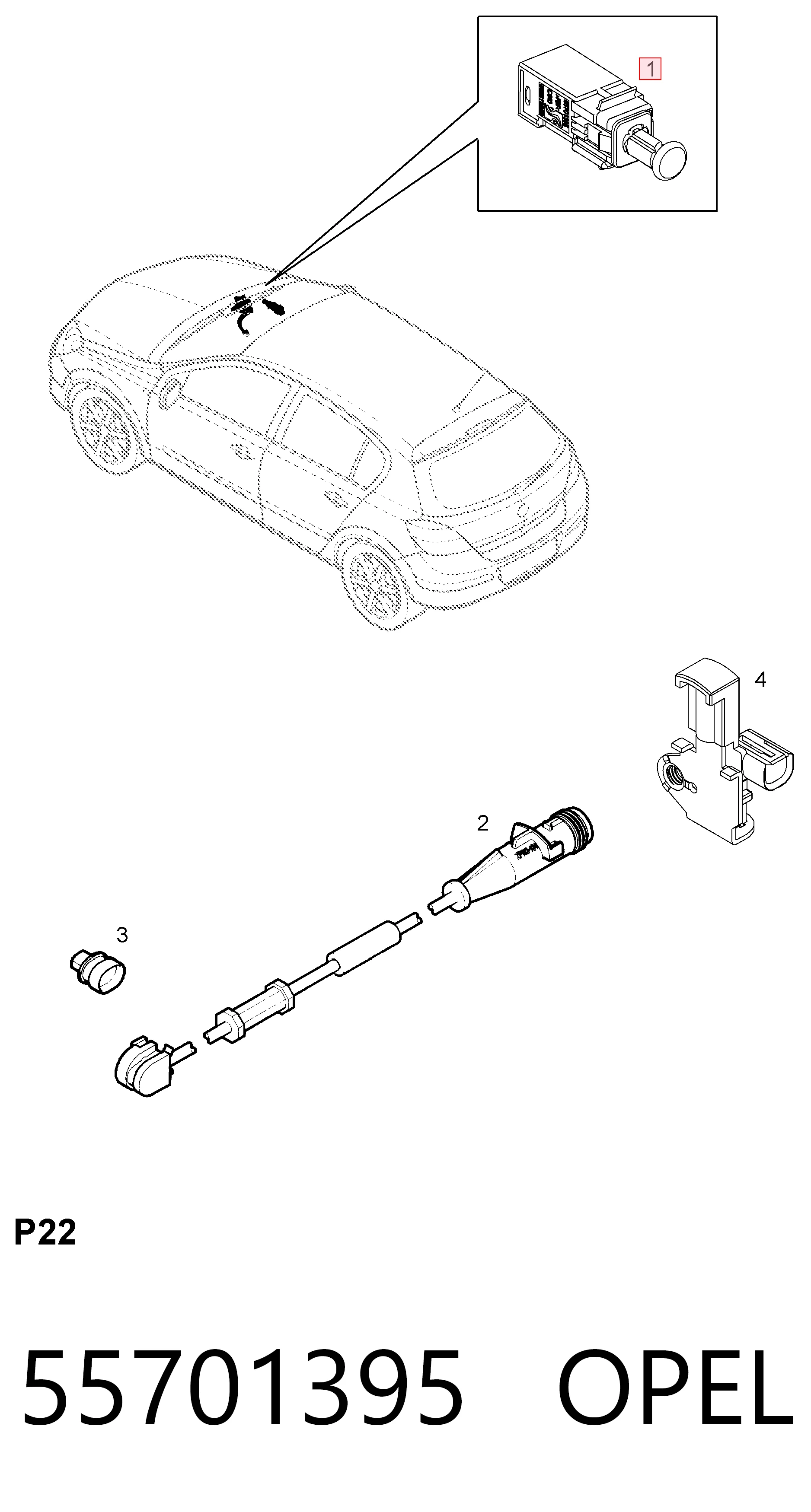 55701395 Opel Лягушка стоп-сигналу