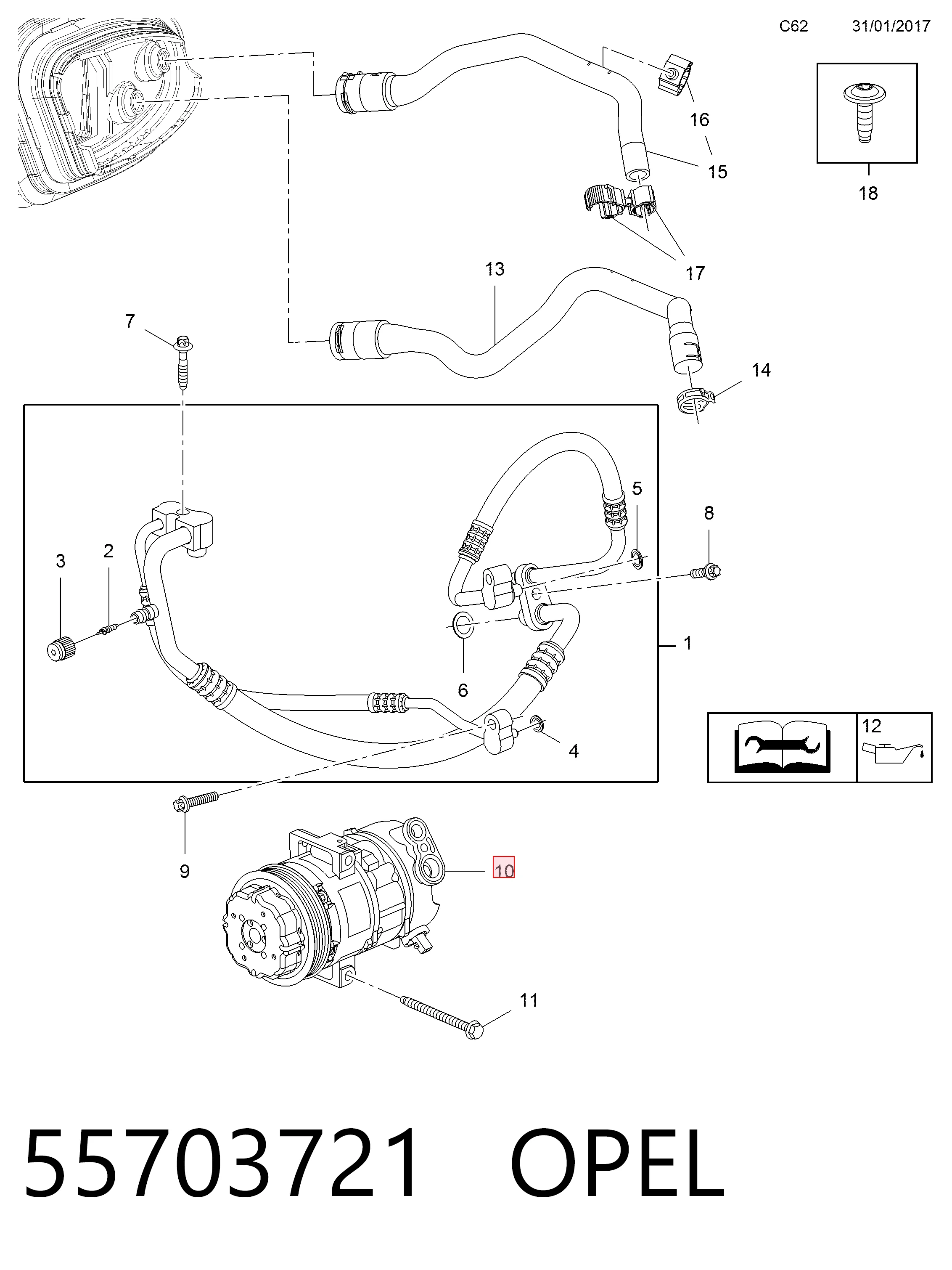 55703721 Opel Компресор холодоагенту