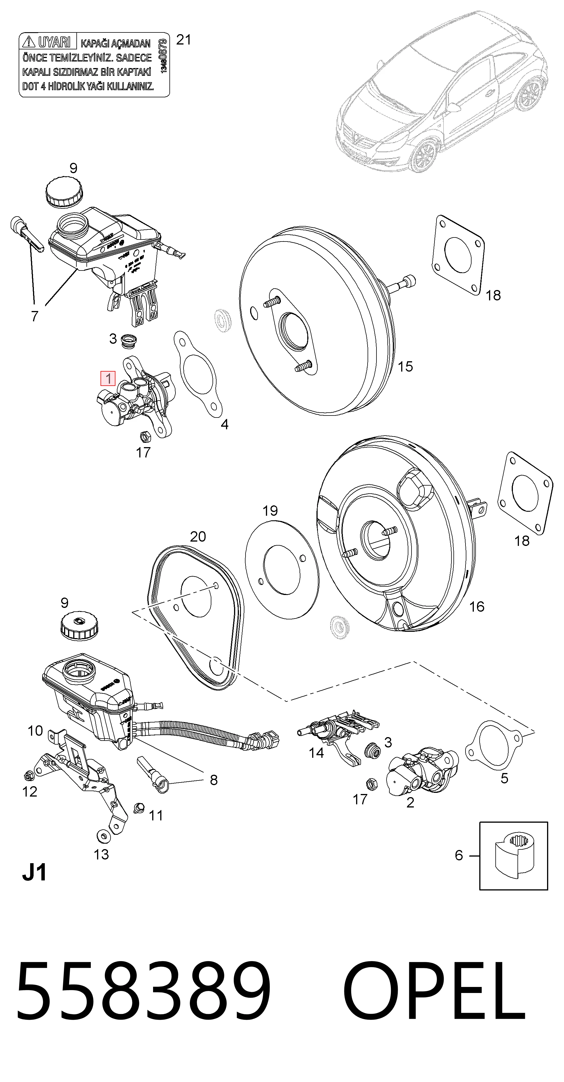 Циліндр головний гальма (Гідротормоз) Bosch 204123738 ціна, від 68.84 USD