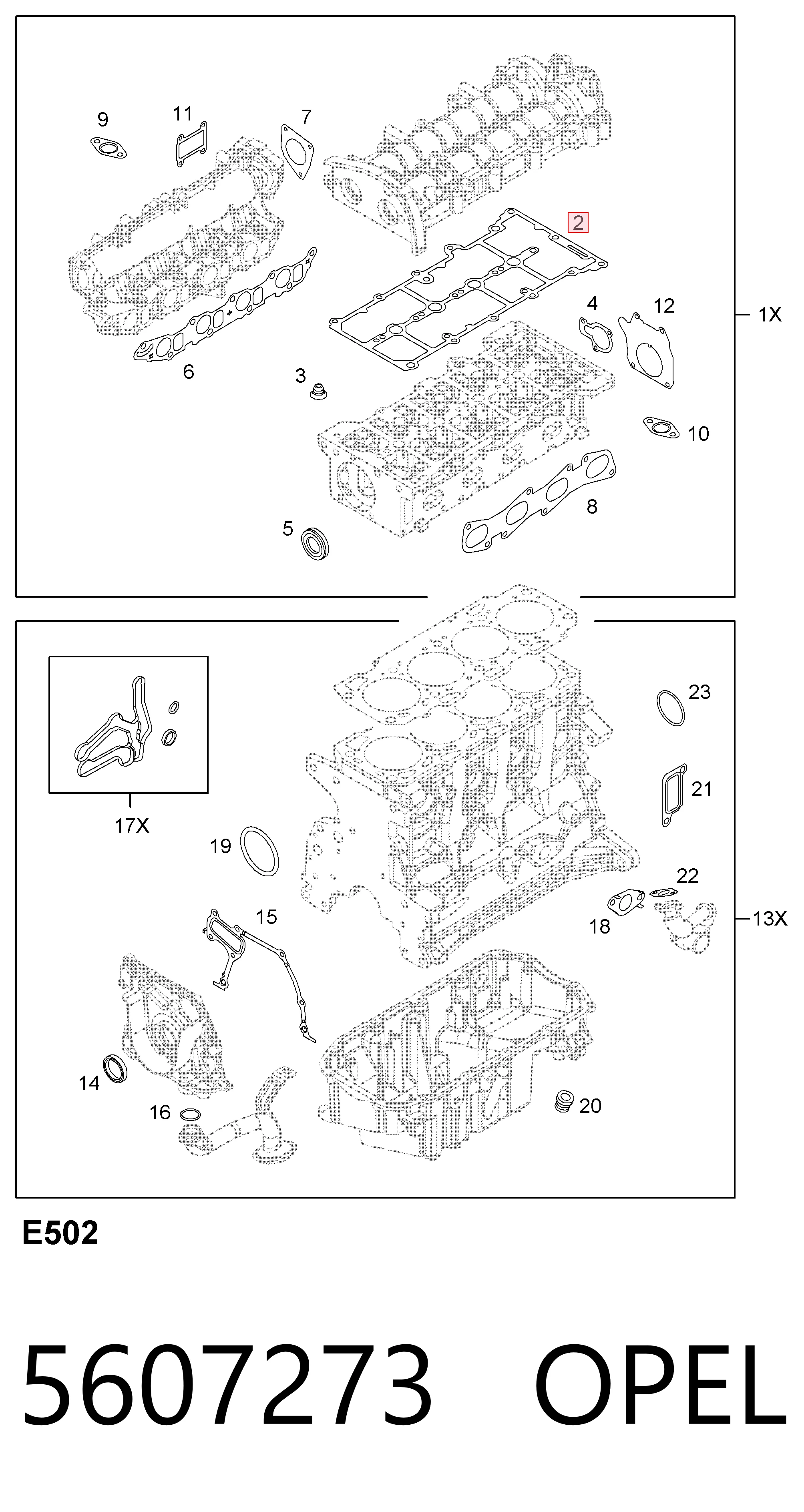 Прокладка кришки клапанної  на Opel Zafira B A05