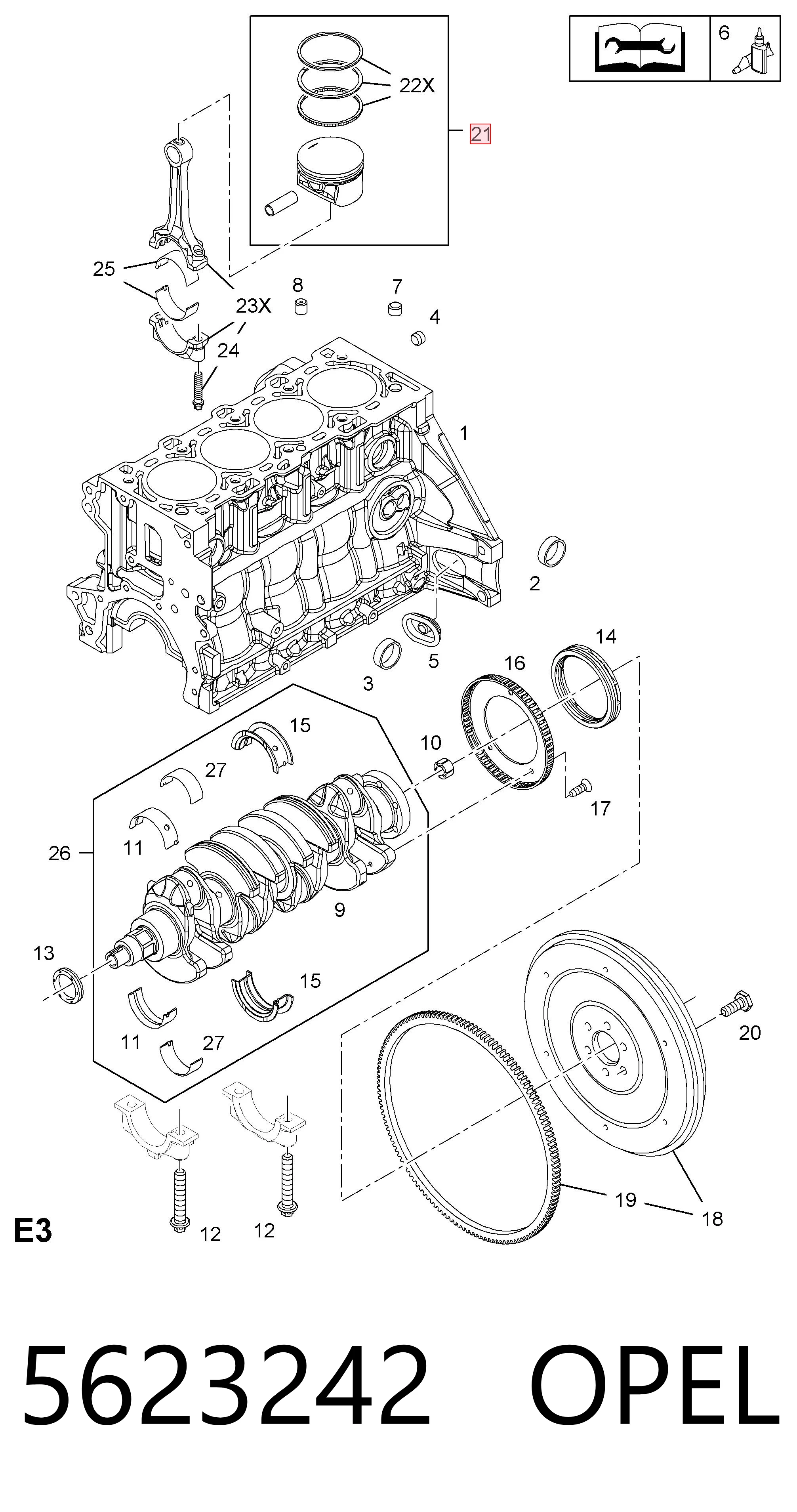 HP8063000 Horse-power Поршень в комплекті на 1 циліндр, STD