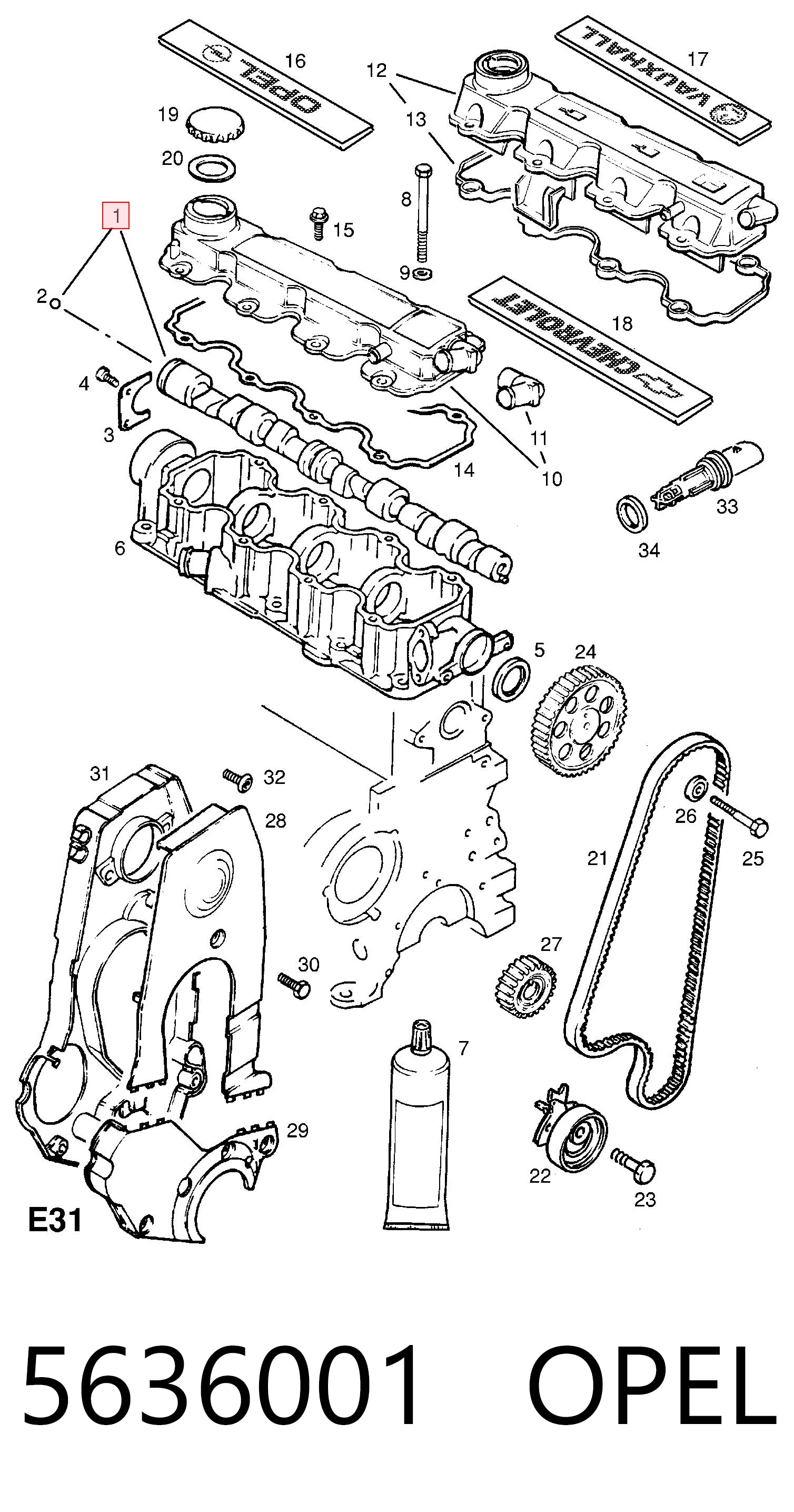 Розподільний вал 77BCM0134 Masterkit