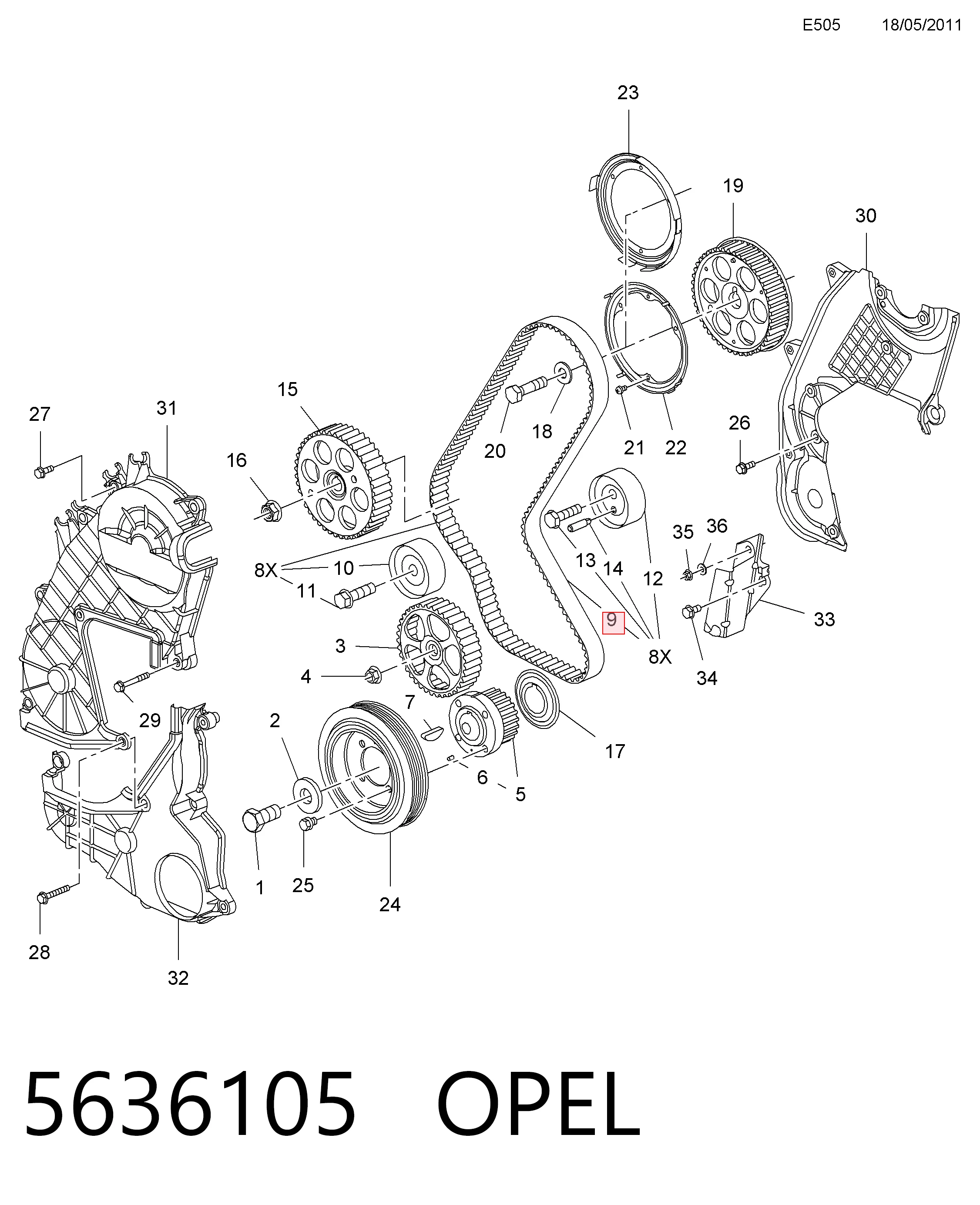 55597241 Peugeot/Citroen Ремінь двигуна