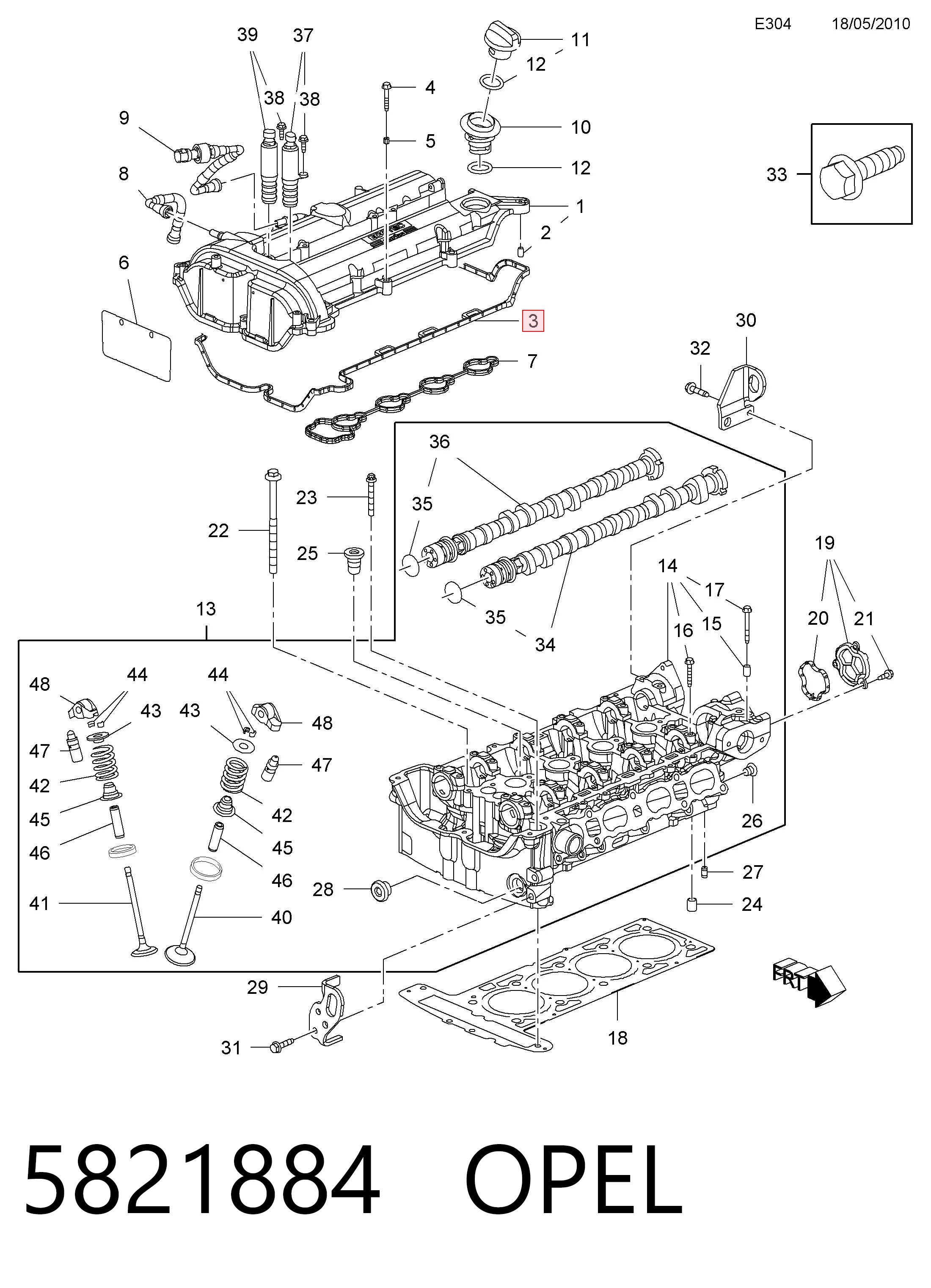 5821884 Opel Прокладка кришки клапанної 