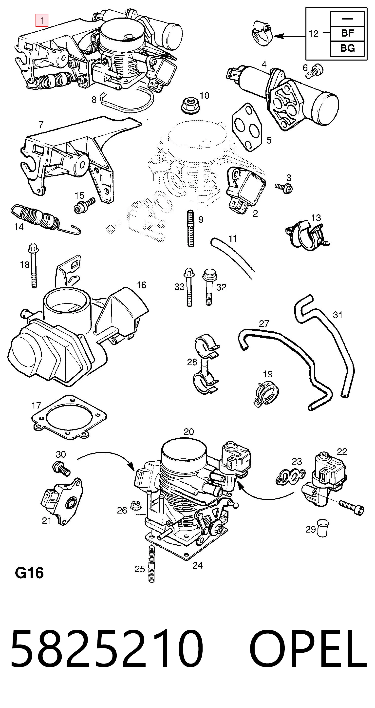 90541379 General Motors Дросільна заслінка в зборі