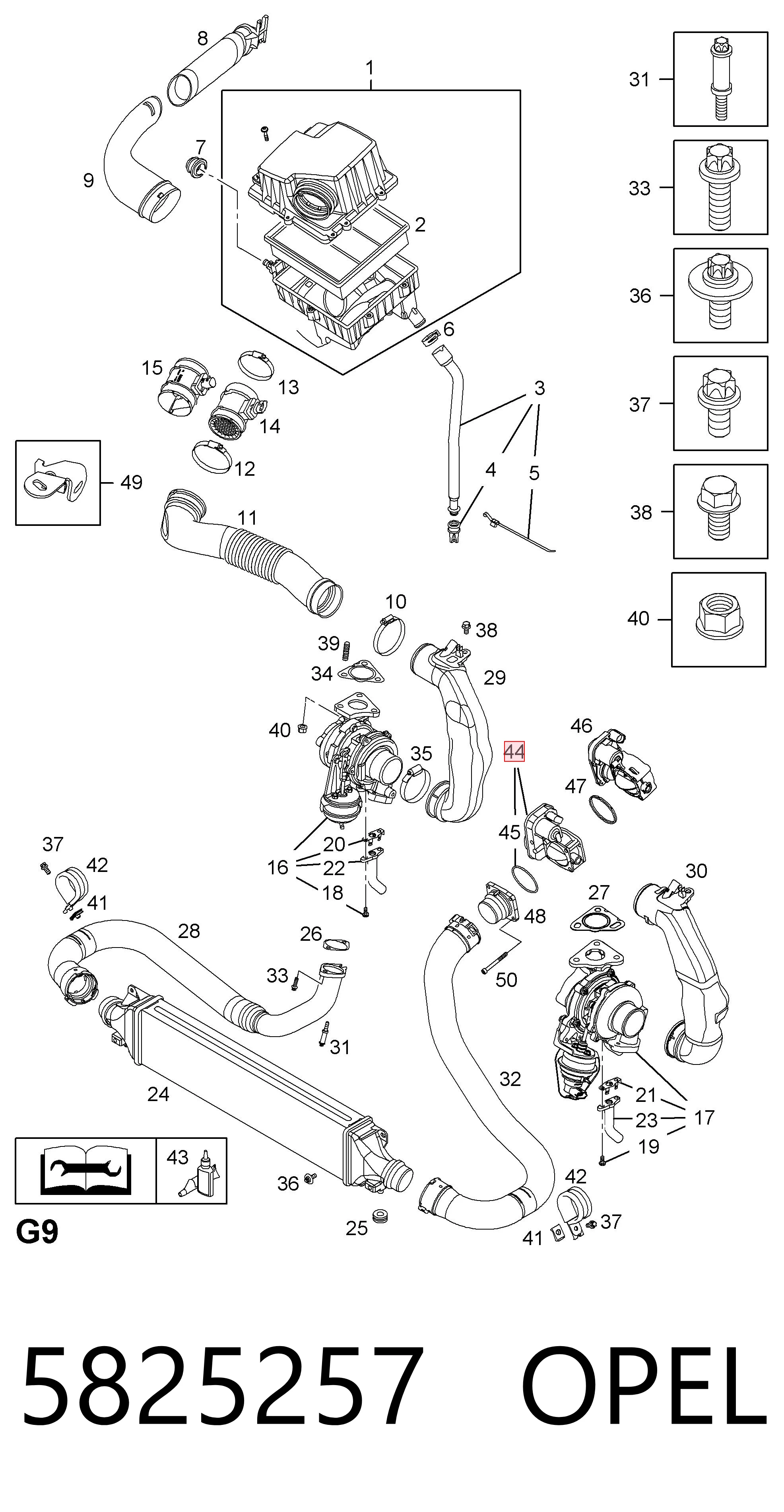 5825257 Opel Дросільна заслінка в зборі