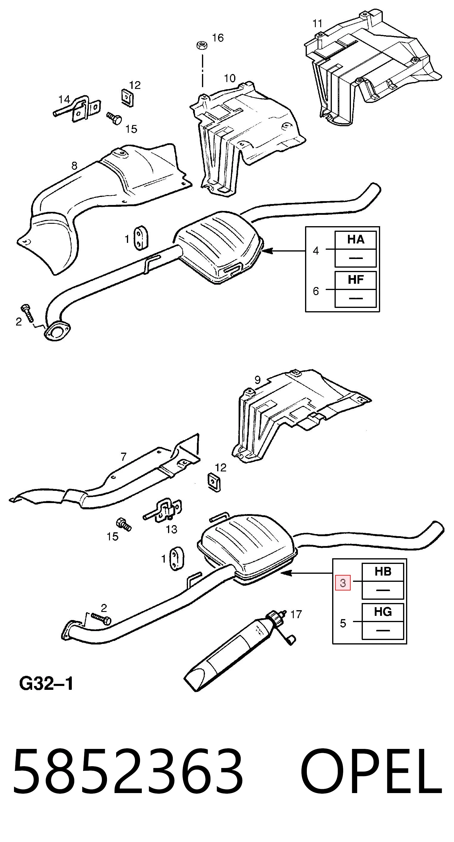 BS283205 Bosal Середній глушник