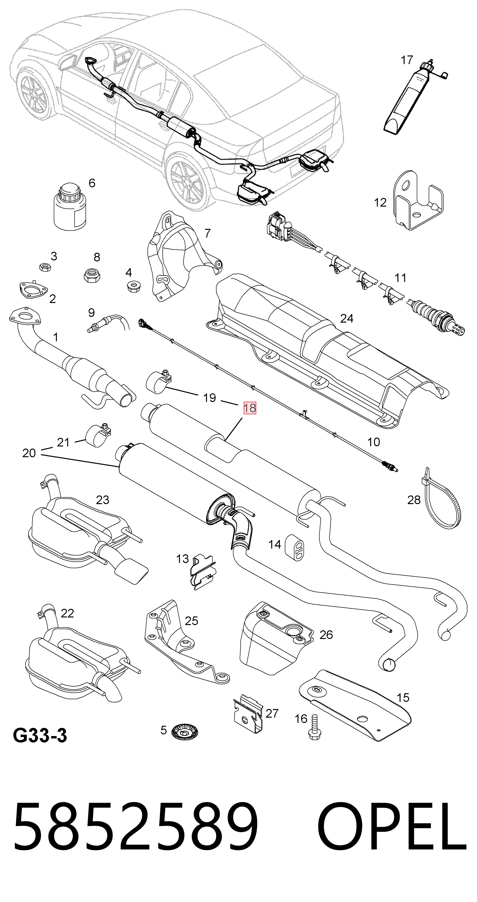 Купити 13228529 Peugeot/Citroen Вихлопна труба