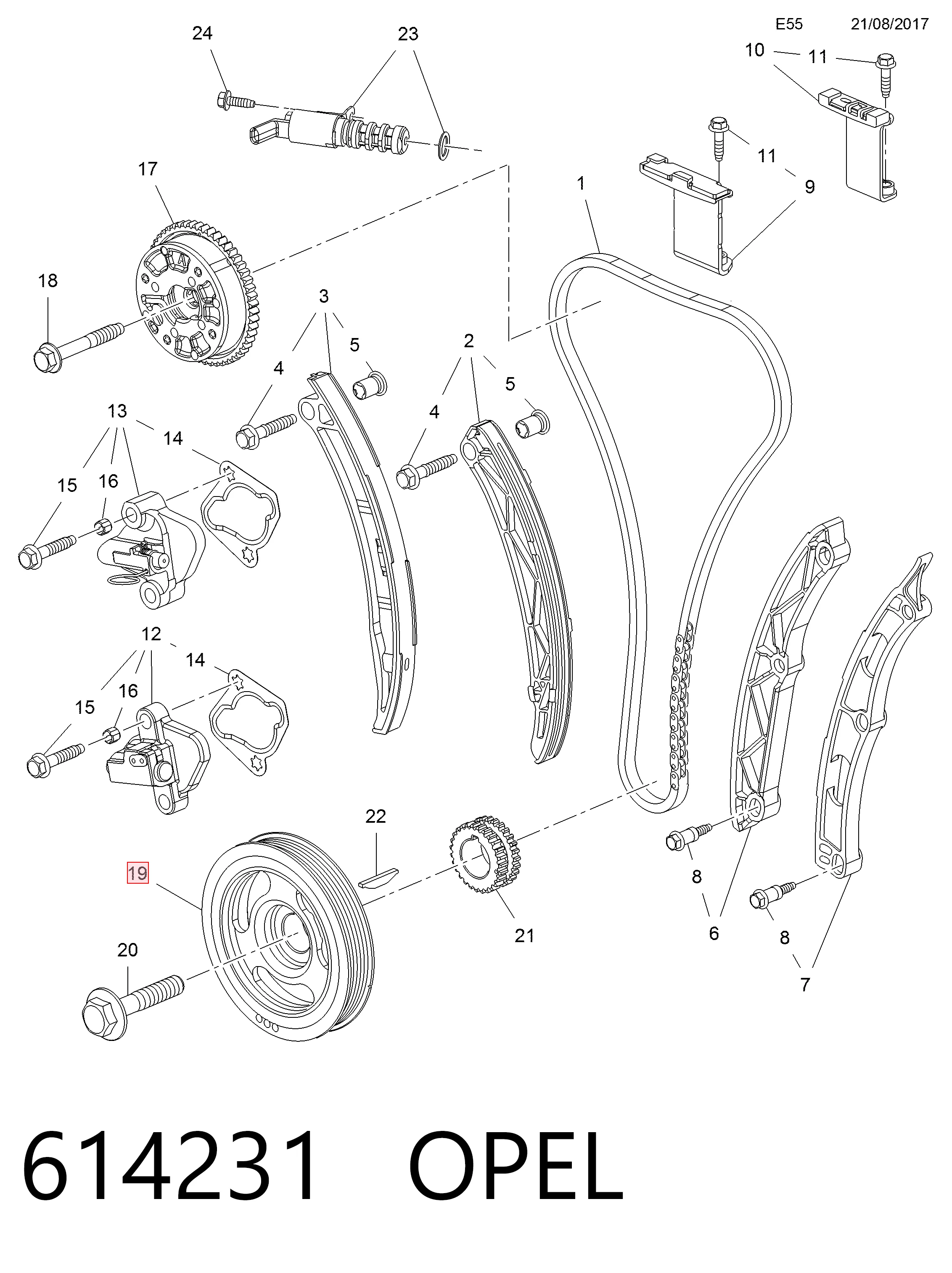Демпферний шків колінвала Opel Astra K