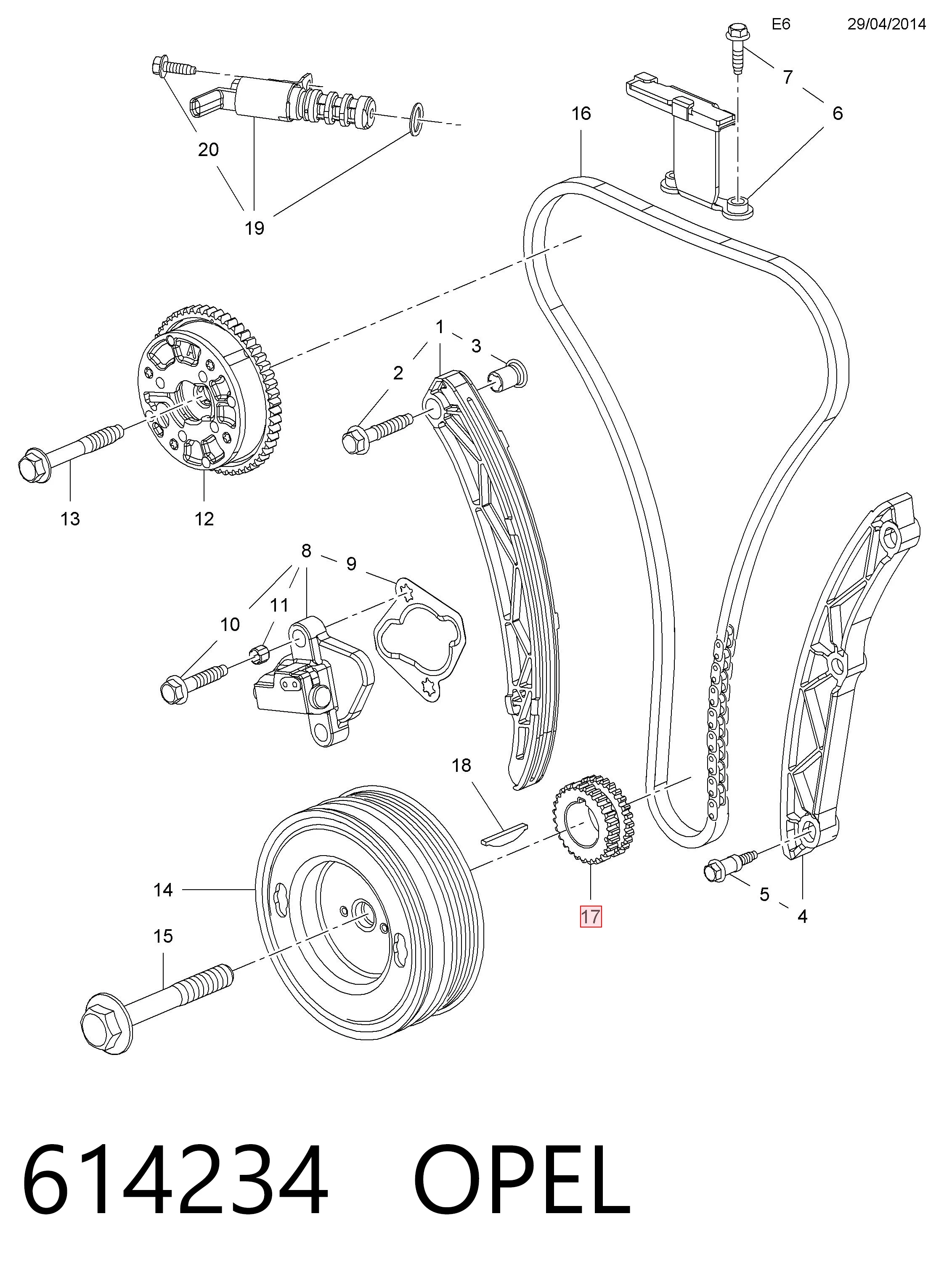 95528476 Peugeot/Citroen Зірка-шестерня приводу коленвалу двигуна