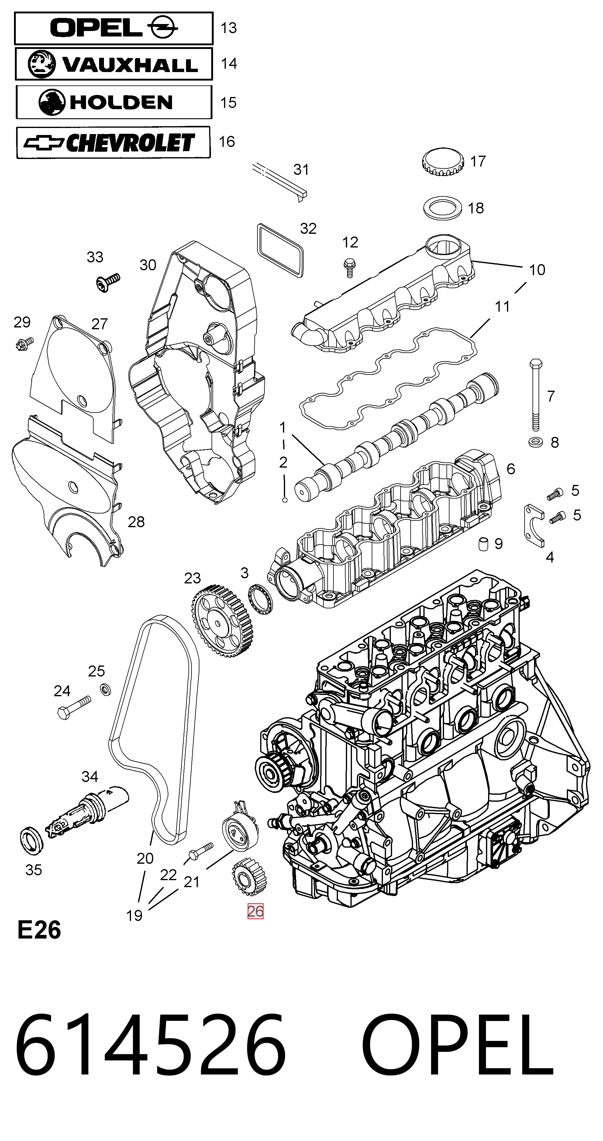 Зірочка приводу коленвала двигуна General Motors 0614526 ціна, від 22.50 USD